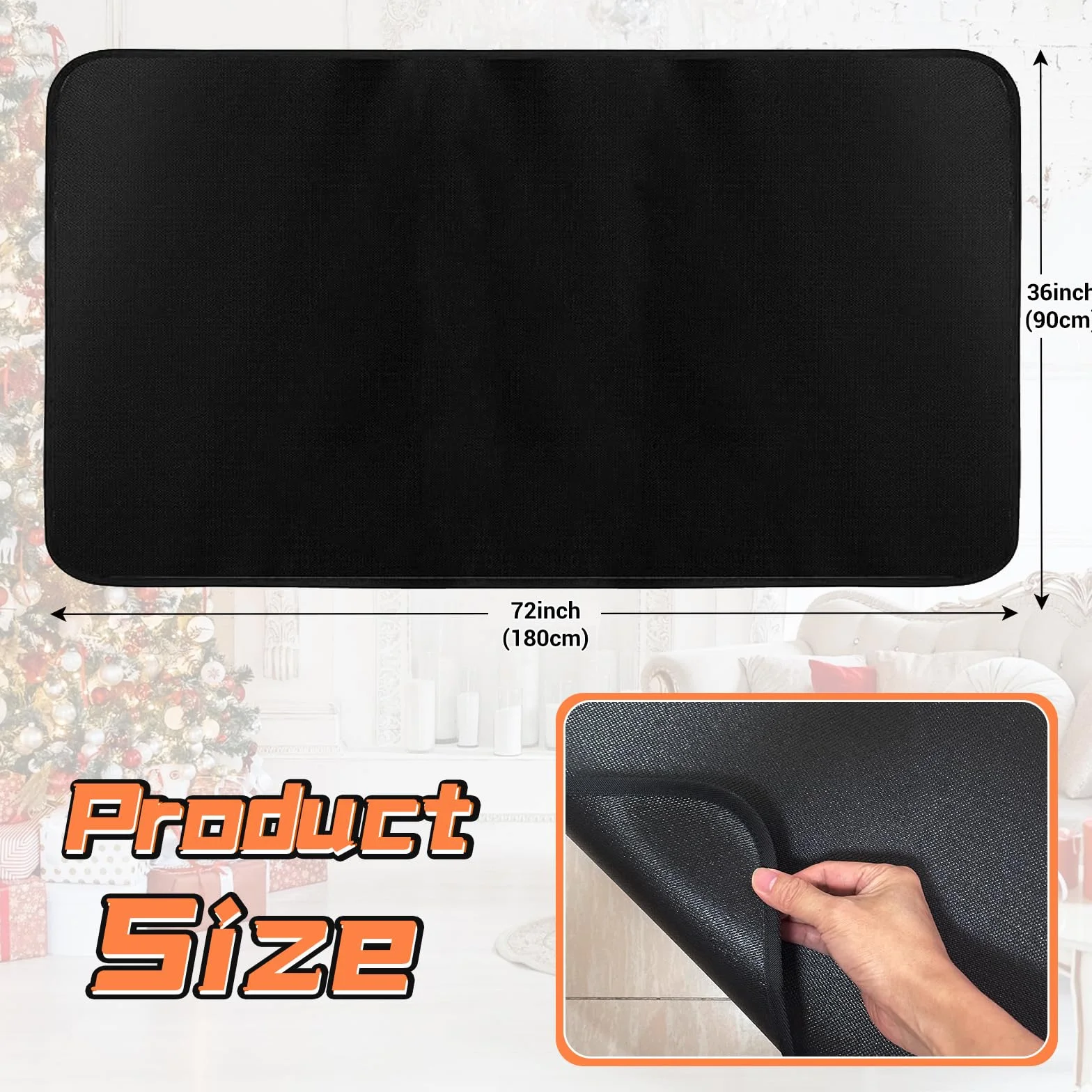 Ognioodporny dywan kominkowy mata 180 x 90 cm do grilla i paleniska