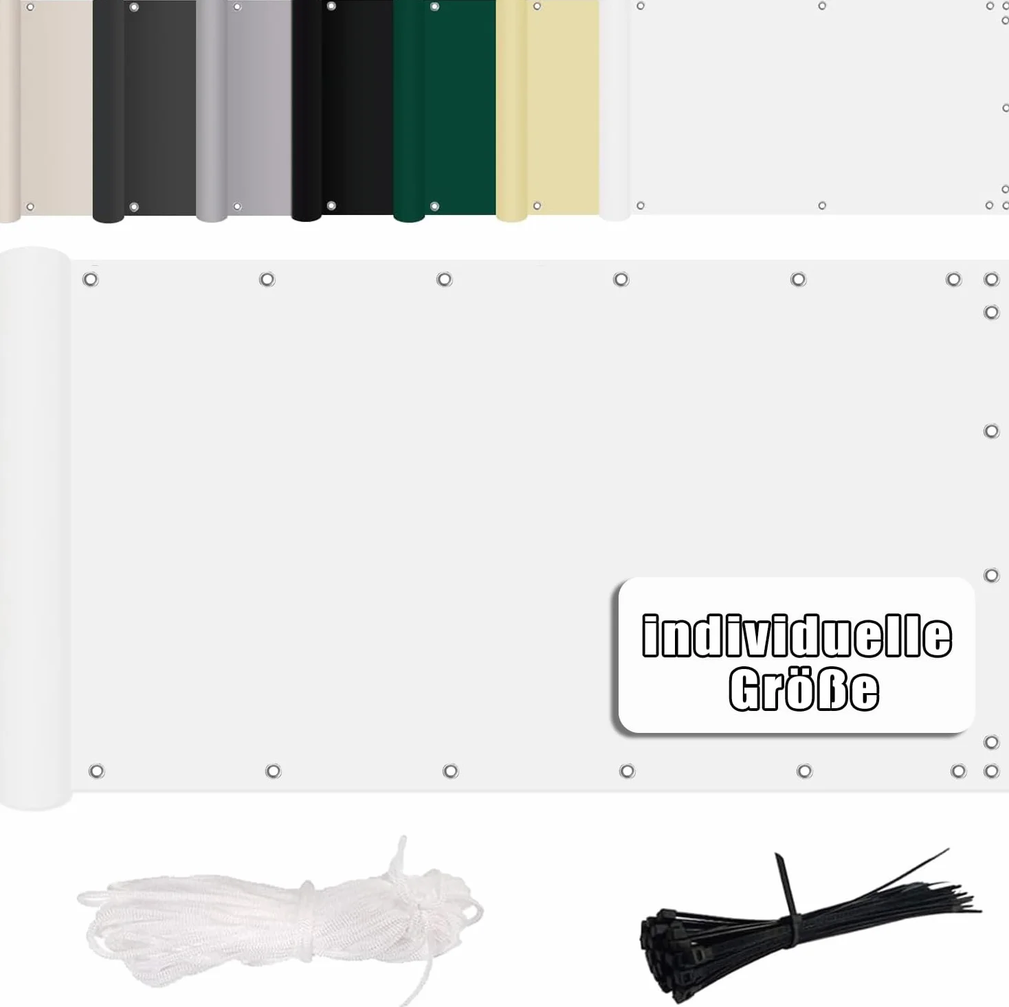 MENGH Osłonki balkonowe 125 x 400 cm odporne na warunki atmosferyczne białe
