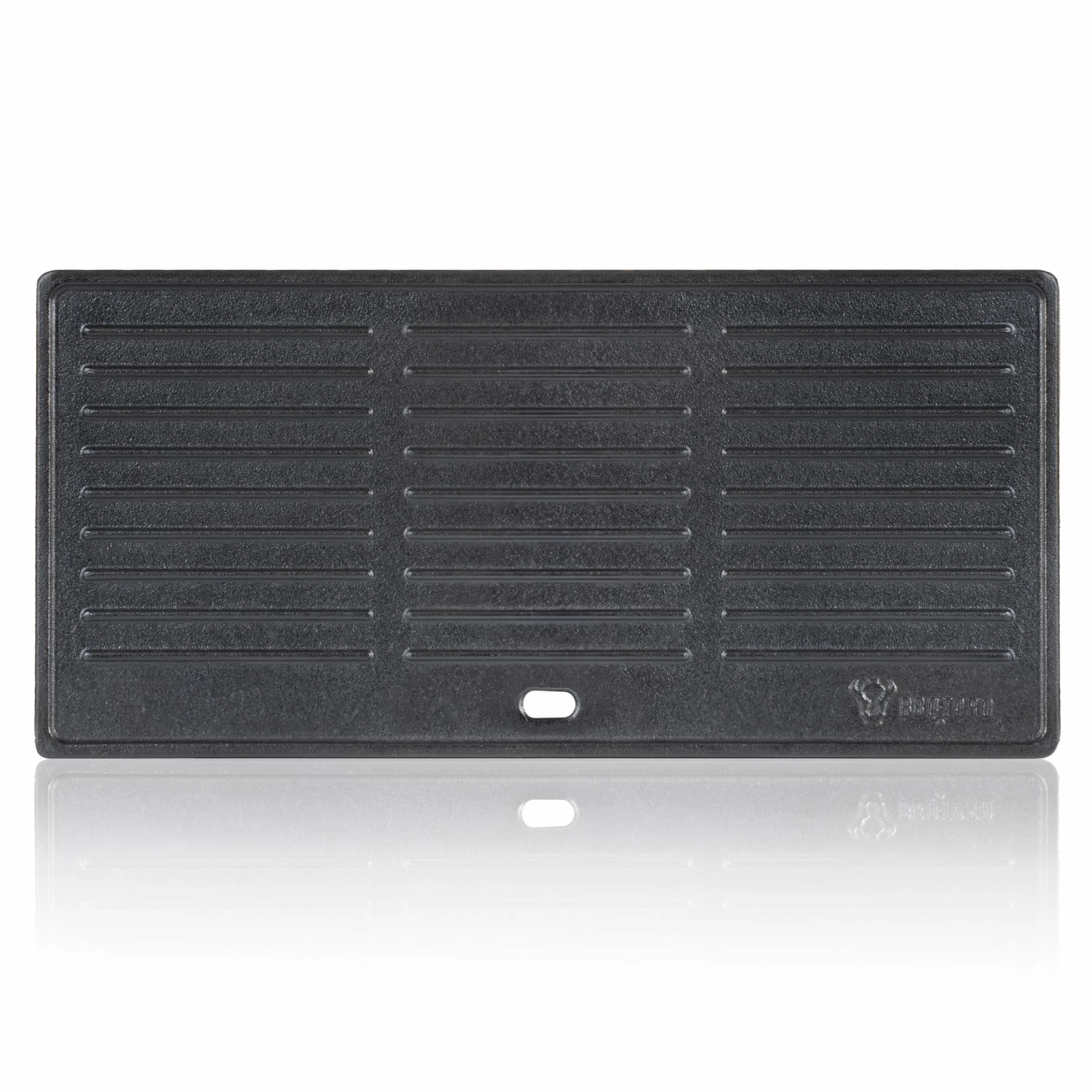 BBQ-Toro żeliwna płyta grillowa | 42,5 x 20,5 cm | Dwustronna płyta, do użytku z obu stron | Prostokątna, uniwersalna i solidna | Blacha grillowa na węgiel drzewny i gaz, akcesoria do grilla, patelnia