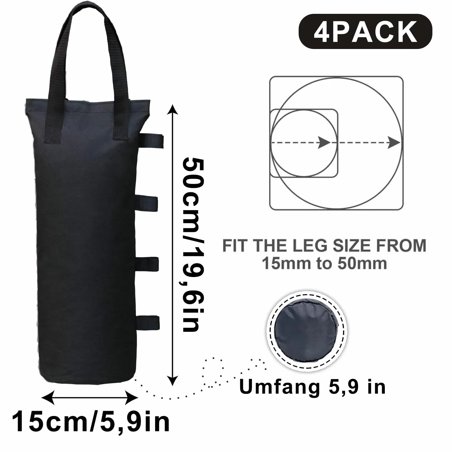 Worki z piaskiem Oxford Wind Sandbags 4-pak do namiotu pawilonu stabilne nogi