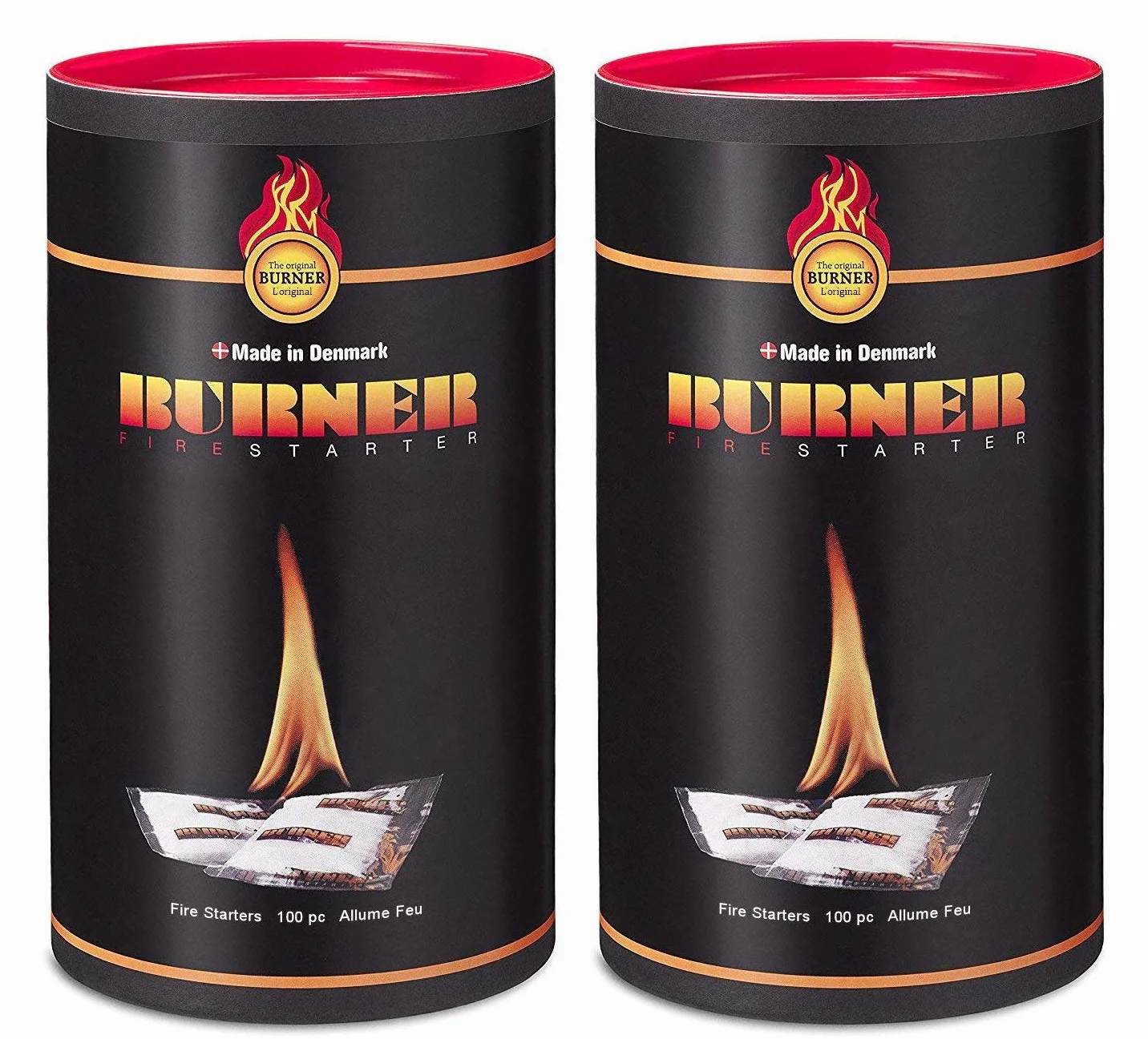 Burner The Original Firelighters 200 szt. - Bio Oil Fire Starter do grilla, kominka, pieca, piekarnika i w?dzarni - 2 x beczka 100 saszetek