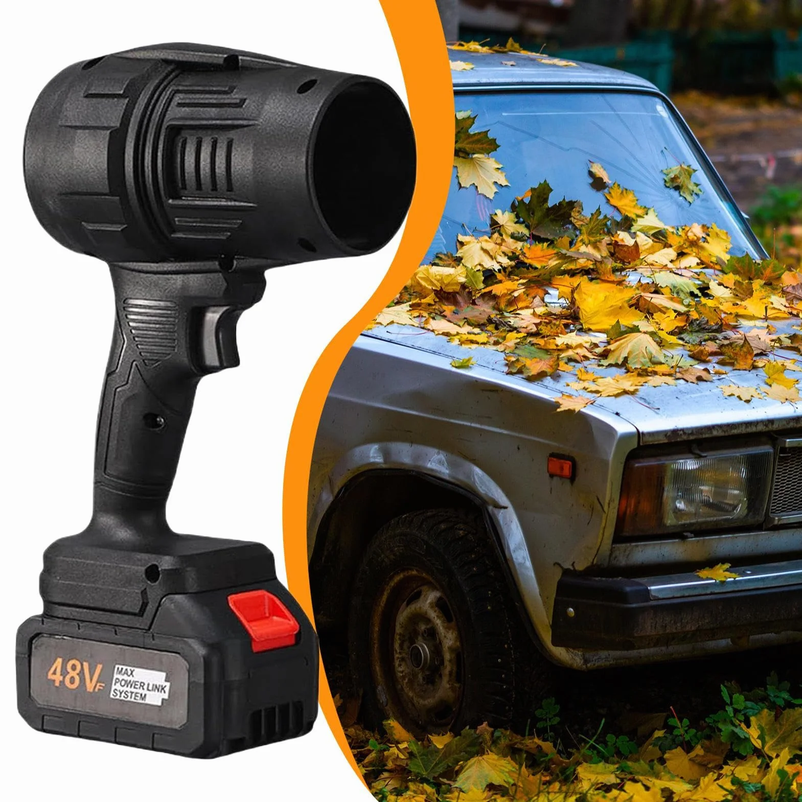 Cordless Leaf Blower Turbo Air Duster 8.66x5.71in Variable Speed Electric Battery Charger Set