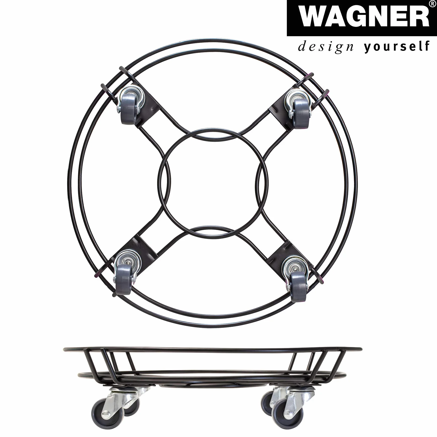 WAGNER Black Edition 20093401 podstawka pod rośliny do użytku na zewnątrz i we wnętrzach, kolor czarny