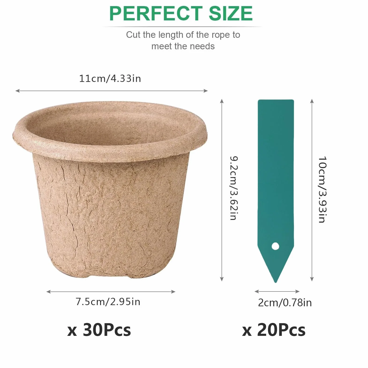 Rozkładane doniczki 11 cm z markerami 30 sztuk