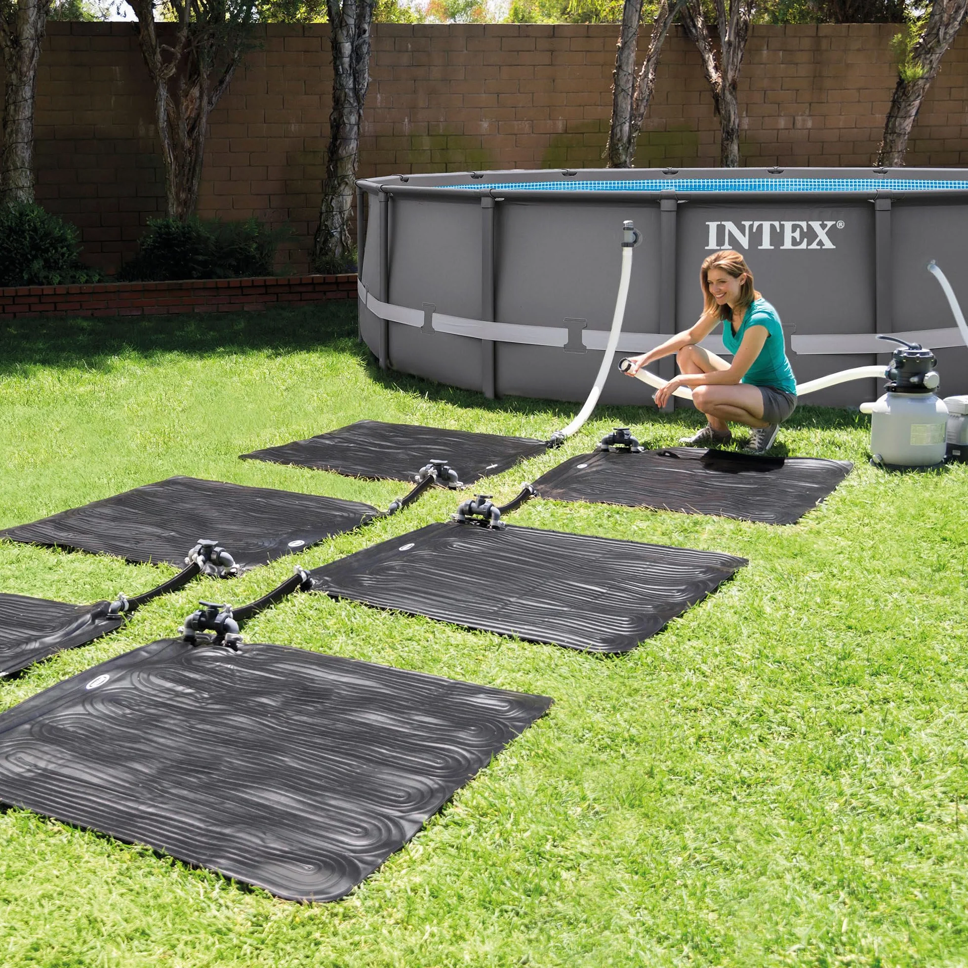Intex Mata Solarna do Basenu Czarny 120 x 120 x 22 cm