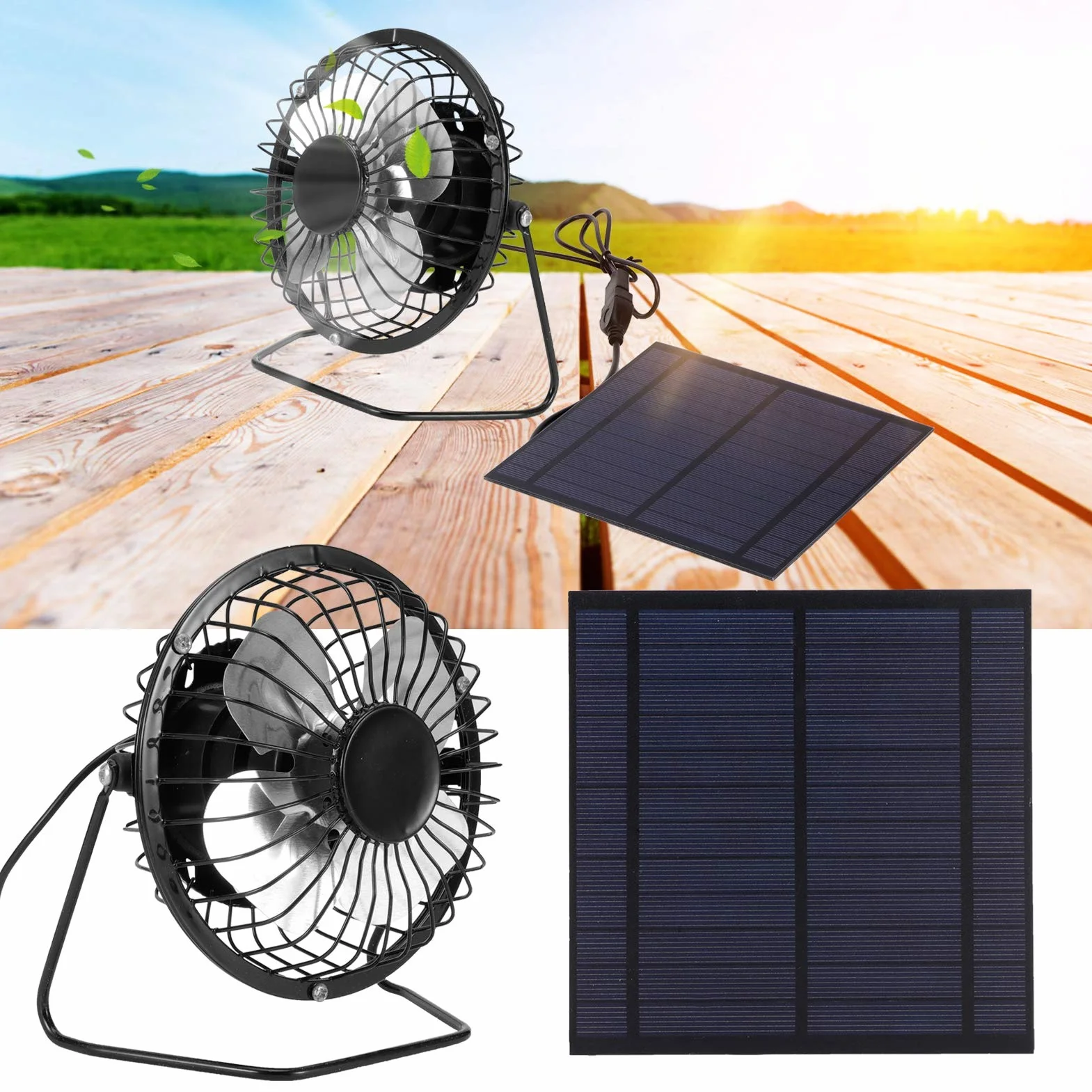 Fyearfly Wentylator solarny 5 W z modułami solarnymi do przyczep kempingowych
