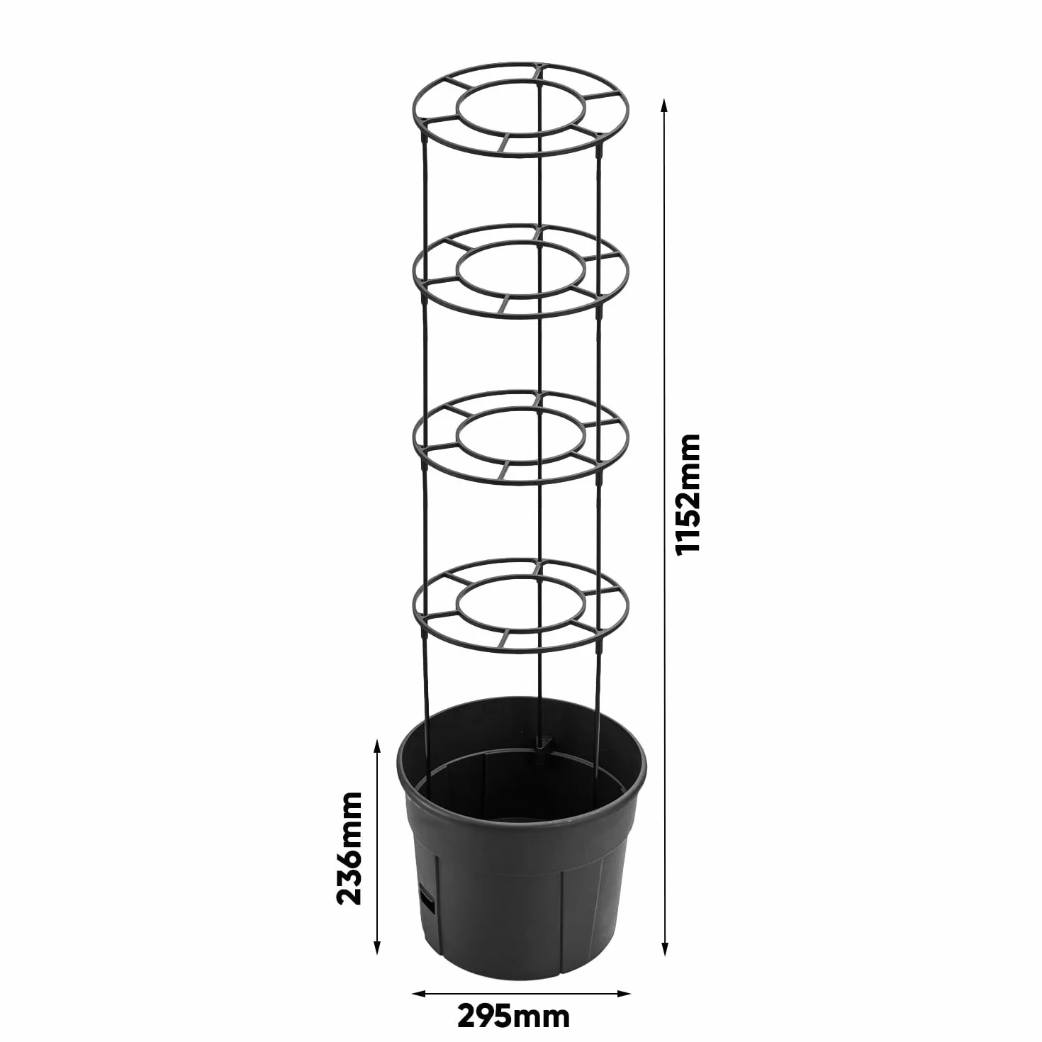 3x Doniczka do uprawy pomidorów 12L – 295 x 1152 mm – Tomato Grower | Donica z podporą do pomidorów, ogórków, fasoli, winogron