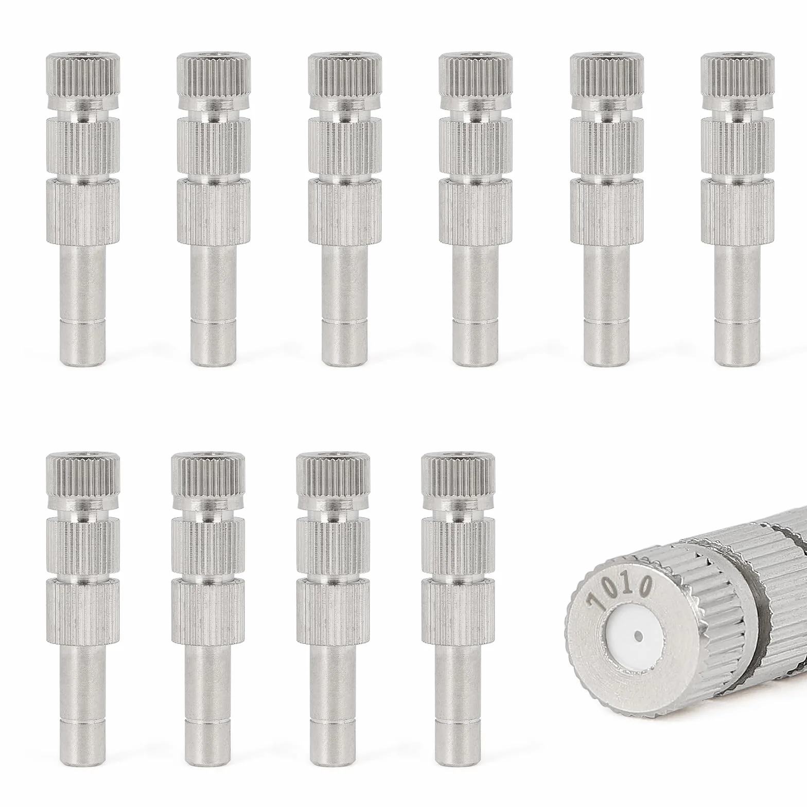 EFUTURETIME 10 x dysza przeciwmgielna niskociśnieniowa, 0,7 mm, ceramika, dysze przeciwmgielne, mosiężne dysze z filtrem do złączy 6 mm