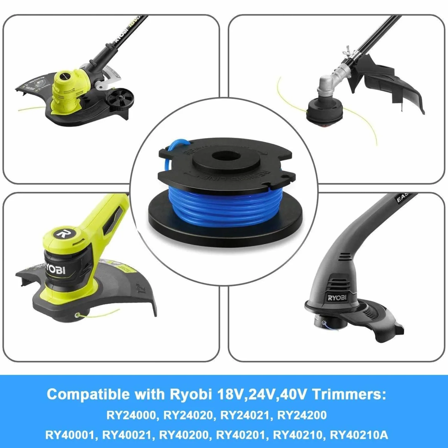 Ryobi RAC124 szpula żyłki do podkaszarki 18V ONE+ 3,3m Ø1,65mm osłona szpuli 6 cewek
