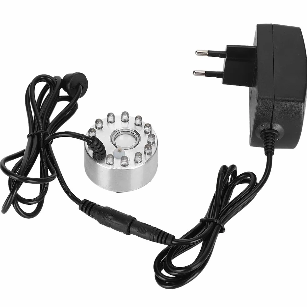 Mister Fogger, 12 LED Mini Maszyna do Mgły ze zmianą Koloru światła Fontanna Wewnętrzna Mist Maker Fogger Akcesoria do Fontann Wewnętrznych do Funkcji Wodnej Halloween Boże
