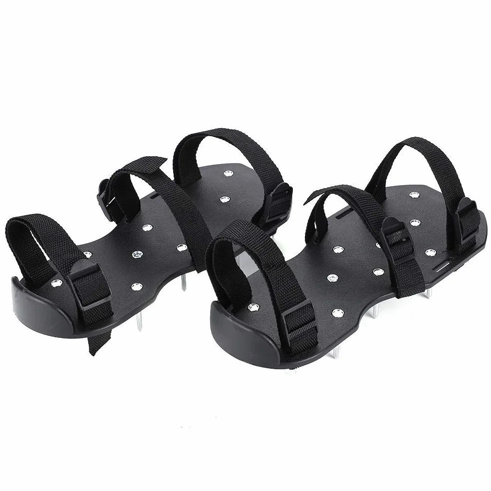 Buty Wertykulator do Trawnika, Aerator z Regulowanymi Paskami i Metalowymi Kolcami, Uniwersalny Rozmiar