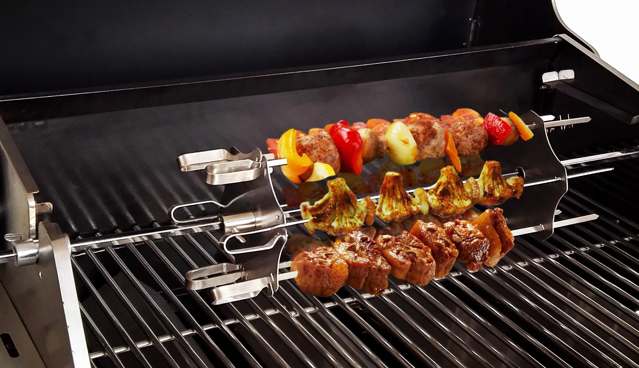 Rotisserie rożen ze stali nierdzewnej – rożen Rondell anex Gyros do wszystkich rożen o średnicy do Ø 14 mm – w zestawie 6 krótkich szpikulców (30 cm) i 6 długich szpikulców (41 cm)