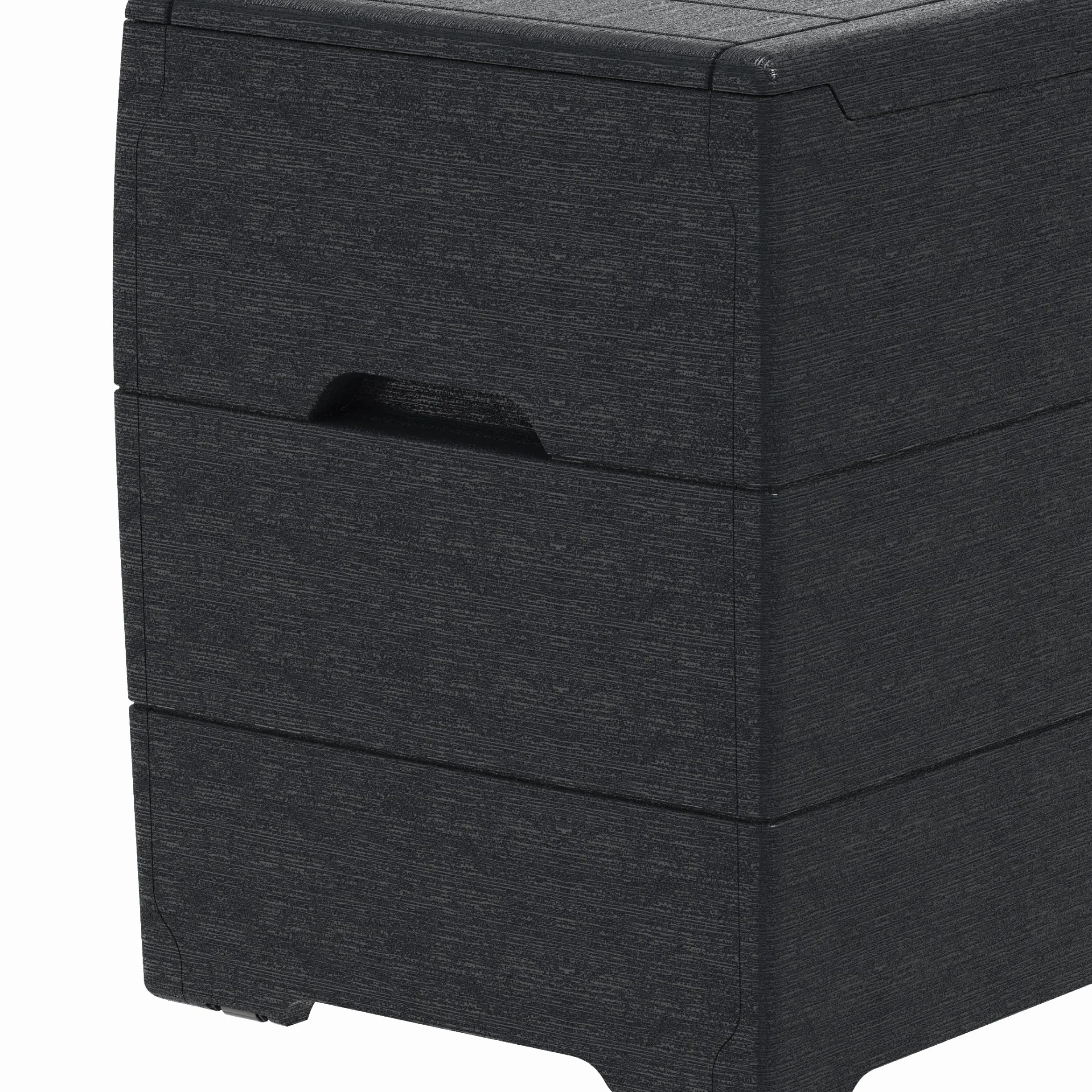 Duramax Cedargrain Durabox 270 litrów/71 galonów pojemnik do przechowywania, Organizer na meble ogrodowe, plastikowe pudełko na poduszki, pudełko na patio, ciemnoszary