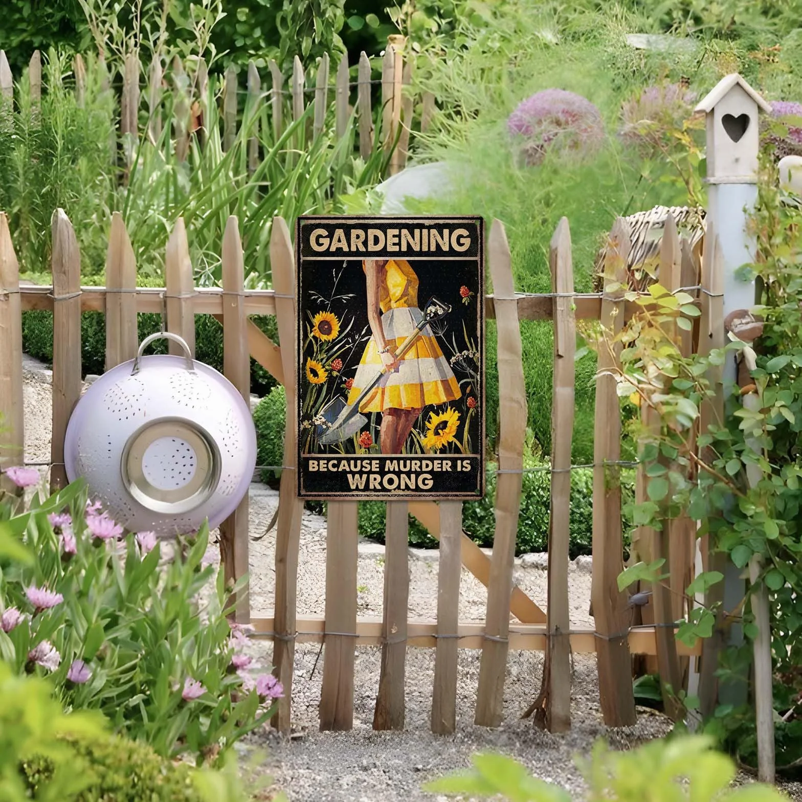 Funny Garden Decor Metal Sign Outdoor 12" x 8" Gardening Gifts