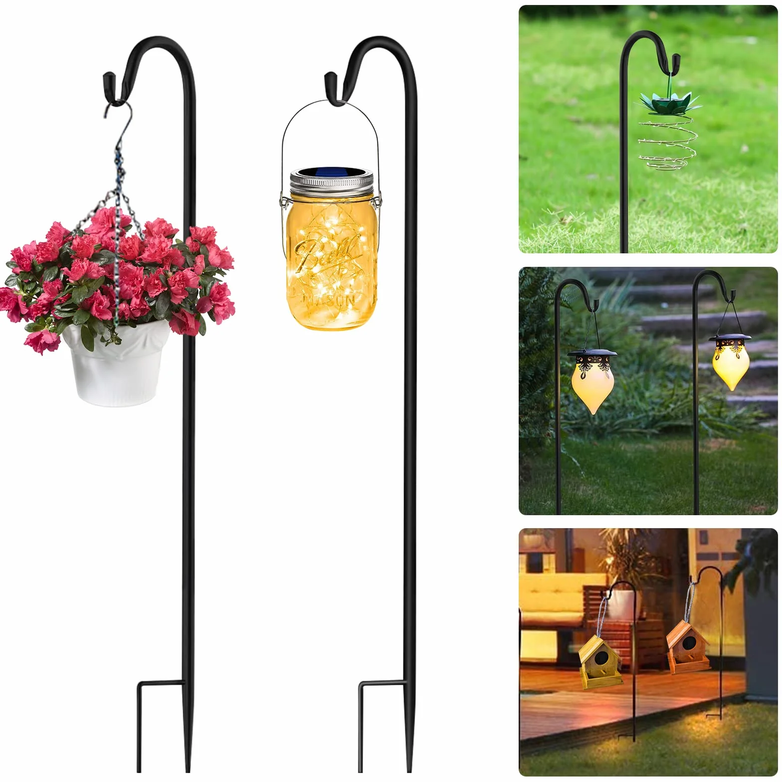 Haczyk do pasterza ogrodowego 100 cm żelazne haczyki do lamp słonecznych kosze na kwiaty
