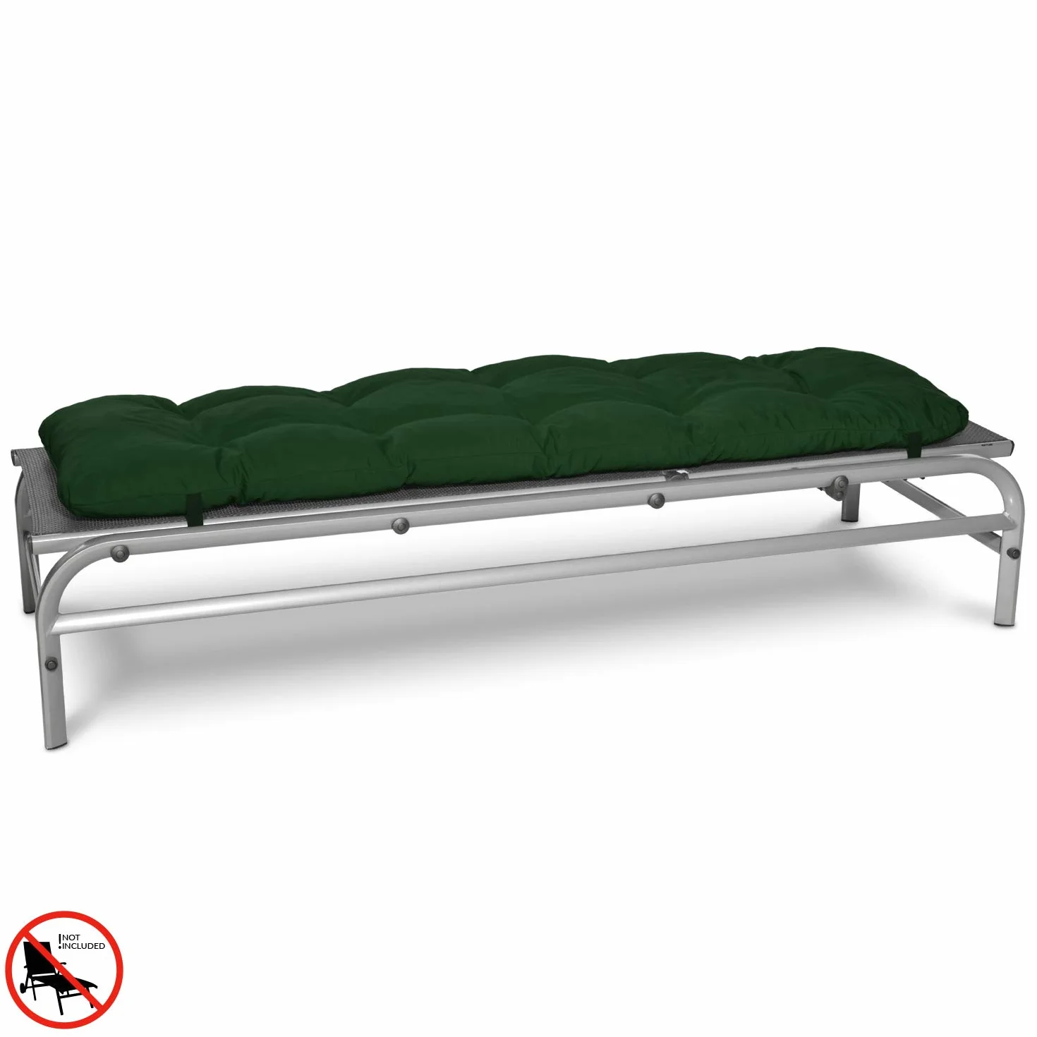 Beautissu Poduszka na Leżak Ogrodowy Flair RL 190 x 60 x 8 cm Materac Ciemnozielony