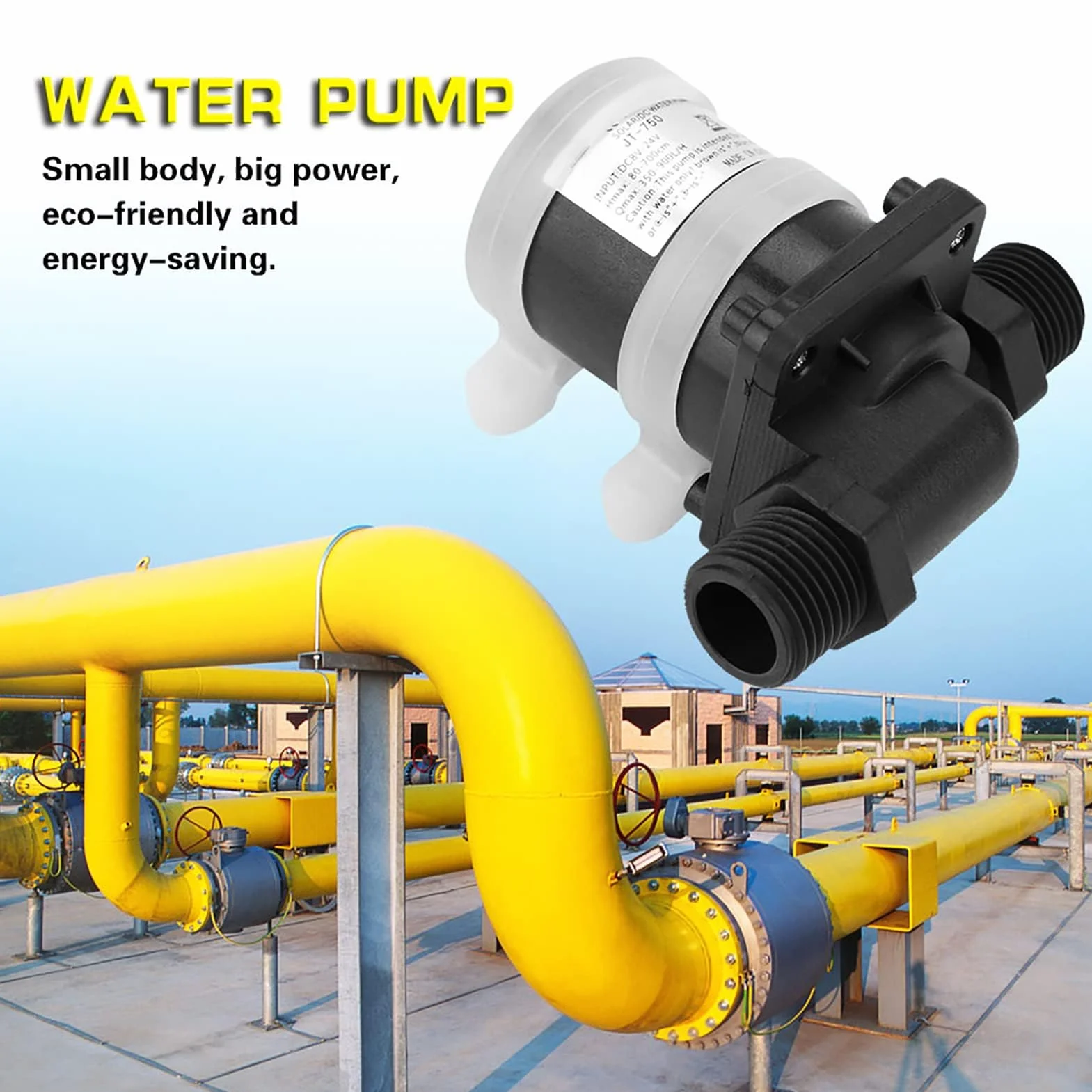 DC 24V bezszczotkowa pompa wodna do słonecznego podgrzewacza wody, mały staw rybny Akwarium ogrodowy Staw Case Fish Tank Water Fountain Entertainment, -40 ℃ ~ 100 ℃