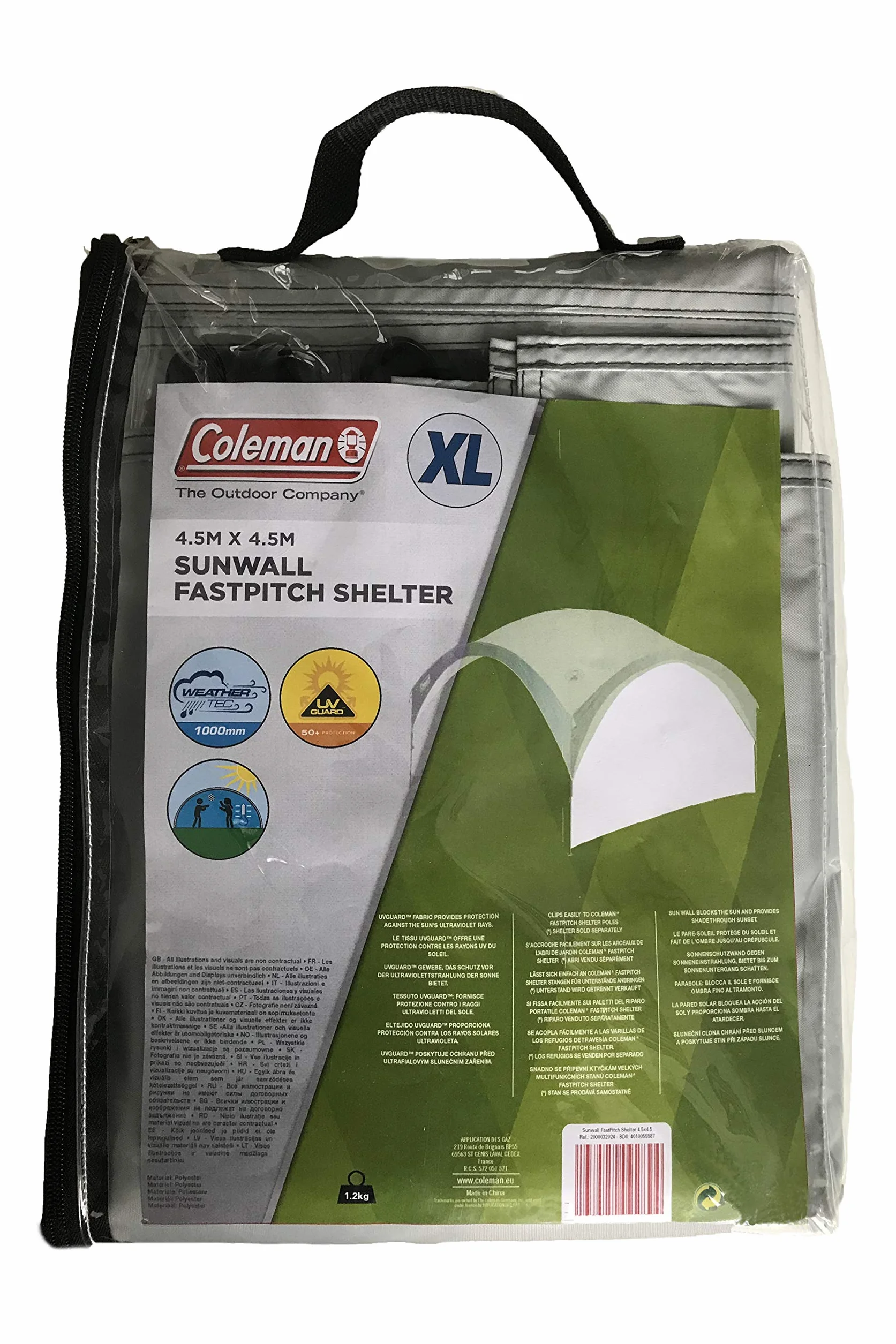 Coleman Panel boczny Fast Pitch Shelter XL 4,5 x 4,5 m, wodoodporny, ochrona UV 50+, szary