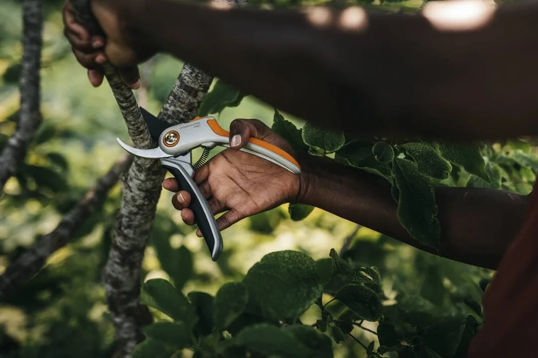 Fiskars Sekator boczny do świeżych gałęzi i gałązek, powłoka antyadhezyjna, stalowe ostrza/aluminiowe rączki, czarny/pomarańczowy, Plus, P531, 1057168