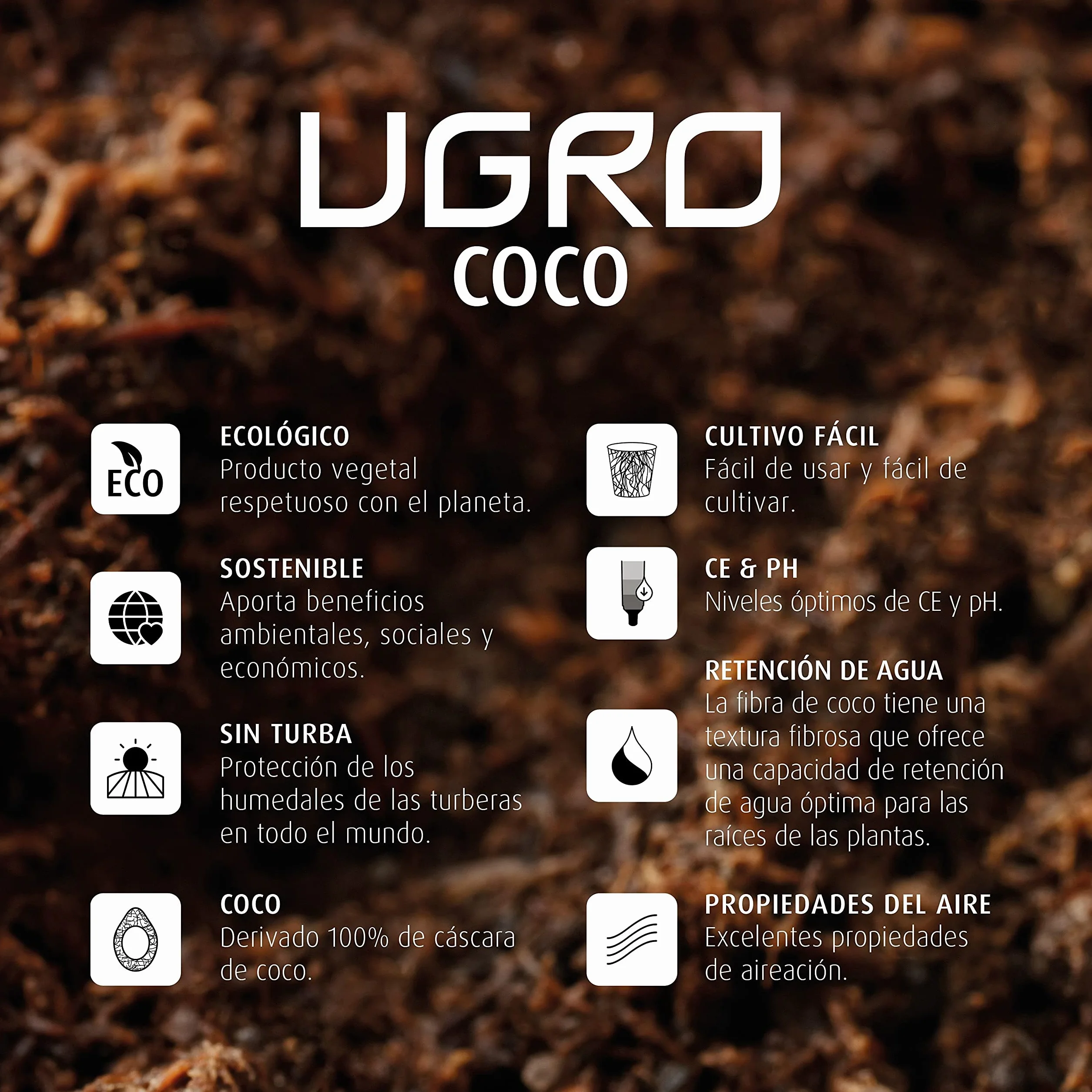 Podłożenie/blok/cegła z suszonego włókna kokosowego U-Gro Small (750 g - 11 l)
