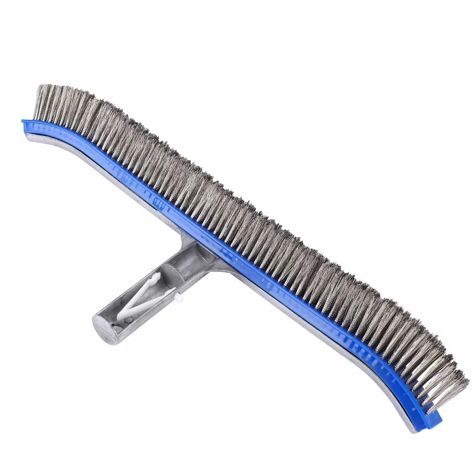 i Piscine Brosse 18-calowy Basen Stalowa Szczotka Dolna do Stawu Spa Gorące źródło Aluminium + Stal Nierdzewna Cepillo Piscina Algas Stalowa Szczotka Srebrna