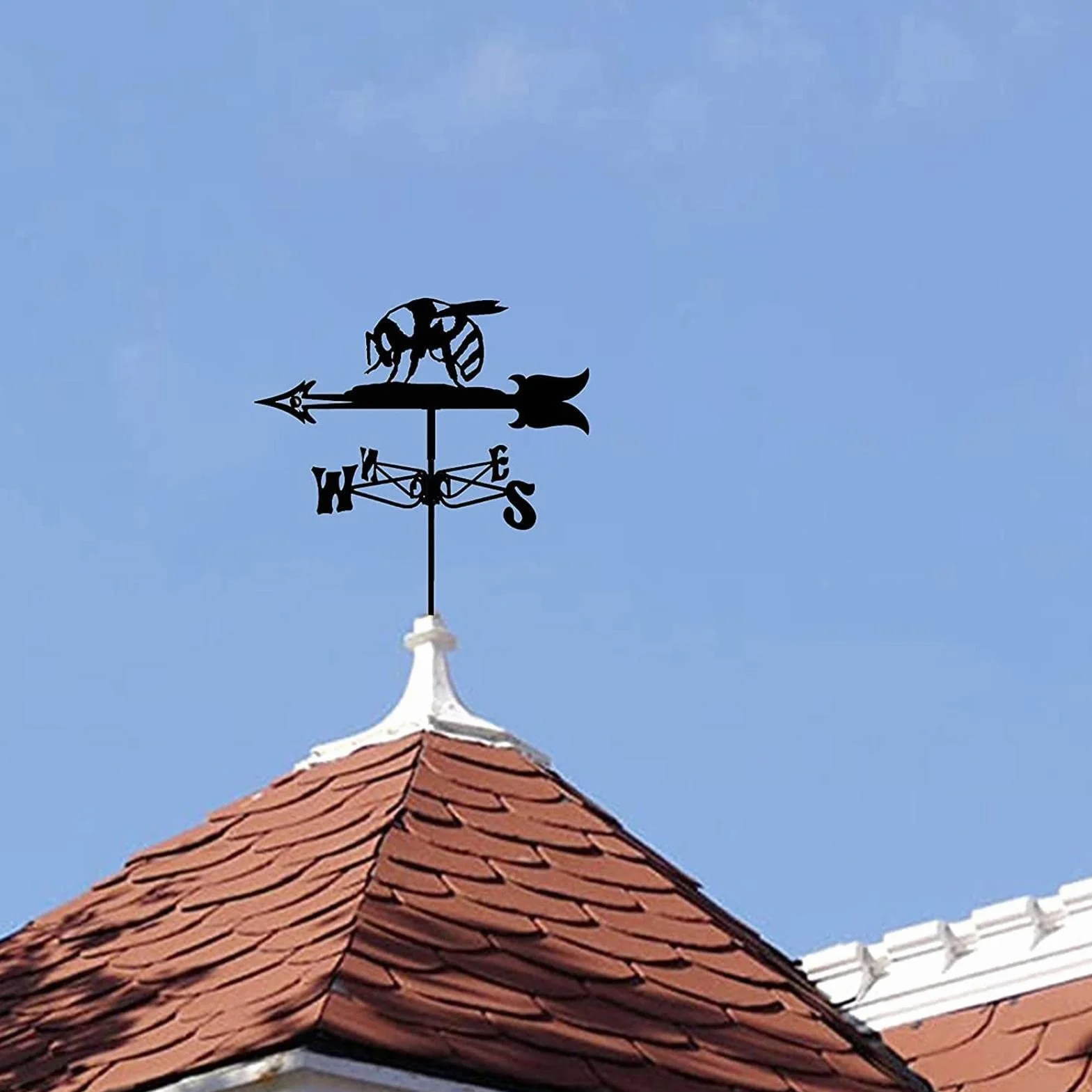 Ogrodowy dom wiejski wiatrowskaz wiatrowskaz pszczoła metalowy wiatrowskaz wiatrowskaz zwierzęta kształt wskaźnik kierunku, dekoracja szopy zewnętrzne żelazne podwórko dachy narzędzia