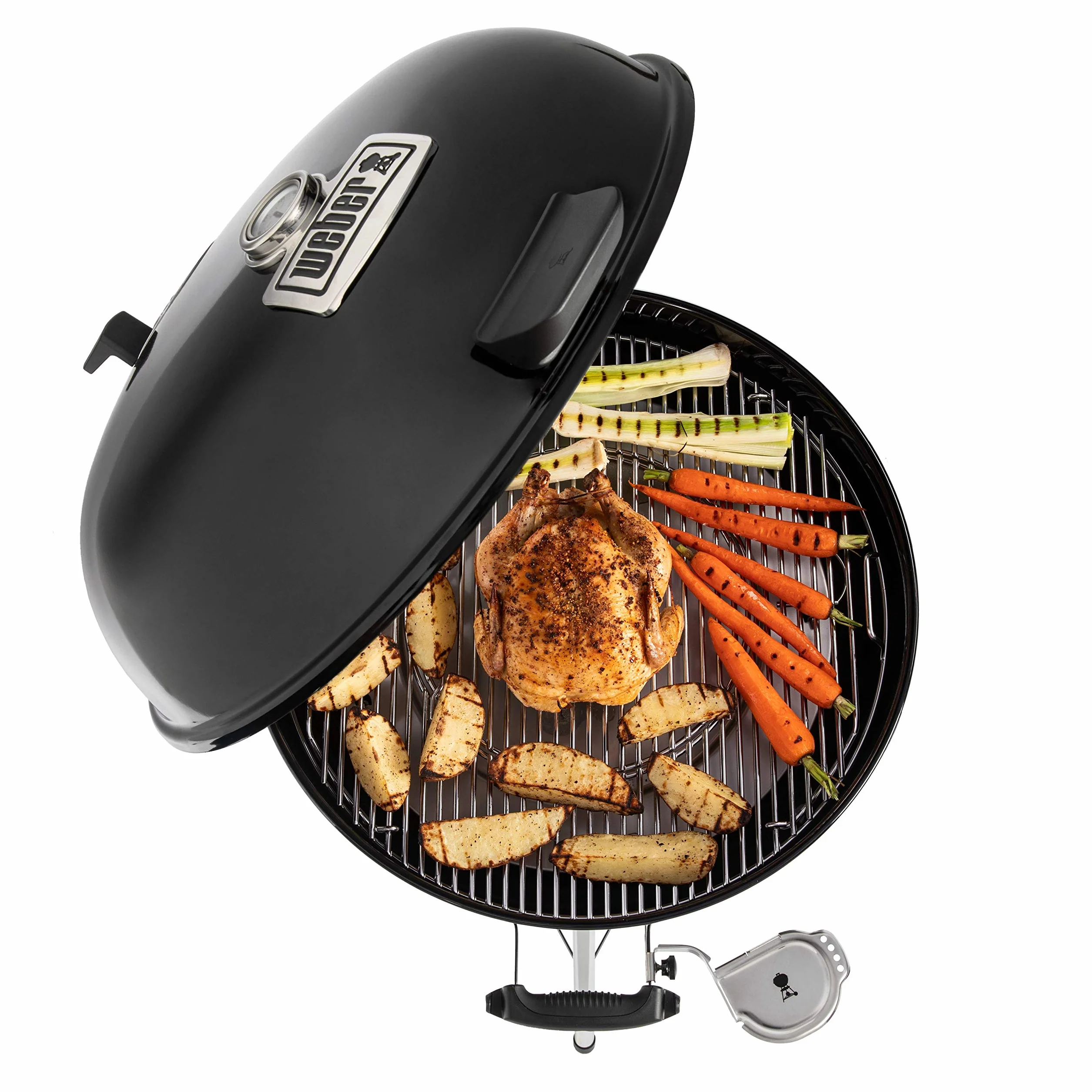 Wspornik iGrill, uchwyt do termometru do mięsa, pasuje do grilli węglowych i wędzarni 47 cm, 57 cm i 67 cm, akcesorium BBQ do grillowania na świeżym powietrzu - srebrny (7240)