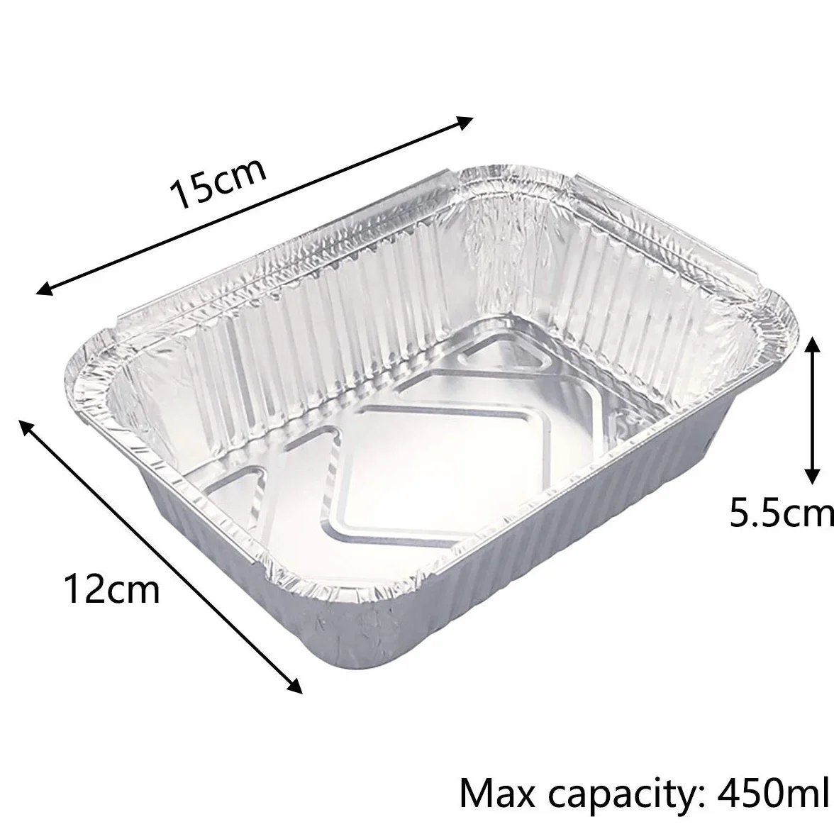 Aluminiowe jednorazowe miski do grilla, zestaw 25 sztuk, do gotowania, smażenia, gotowania, 15 x 12 x 5 cm, 400 ml (bez pokrywki)