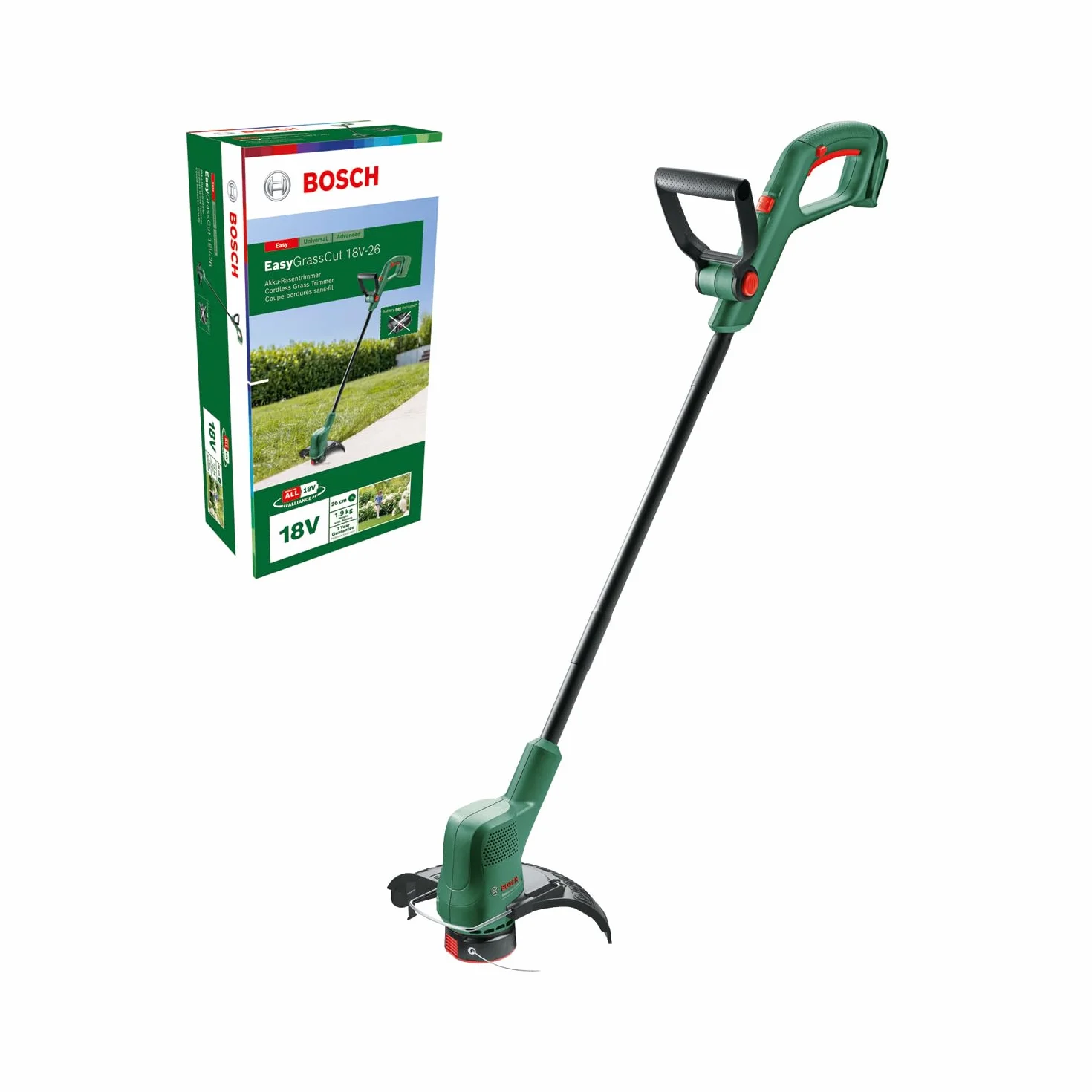Bosch Easygrasscut Akumulatorowa Podkaszarka do Trawy, Zielony, 26 cm