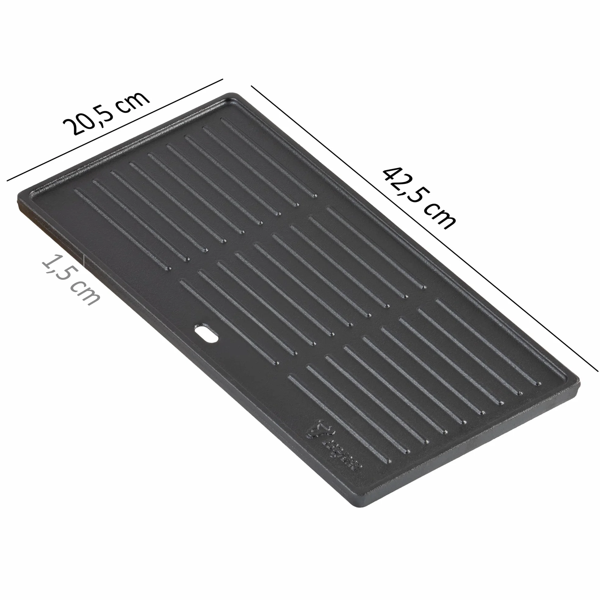 BBQ-Toro żeliwna płyta grillowa | 42,5 x 20,5 cm | Dwustronna płyta, do użytku z obu stron | Prostokątna, uniwersalna i solidna | Blacha grillowa na węgiel drzewny i gaz, akcesoria do grilla, patelnia