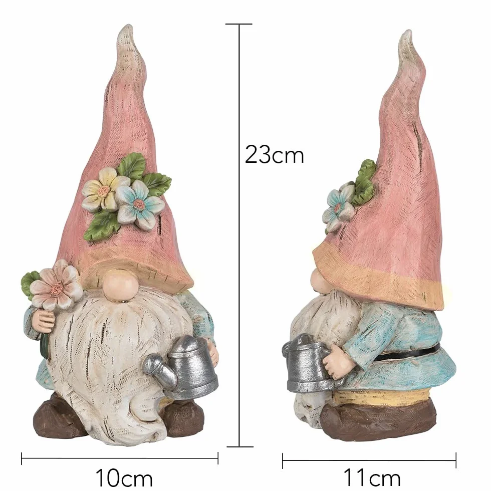 Dekoracyjne figurki skrzat para 23 cm krasnal ogrodowy wiosenna dekoracja 2 sztuki