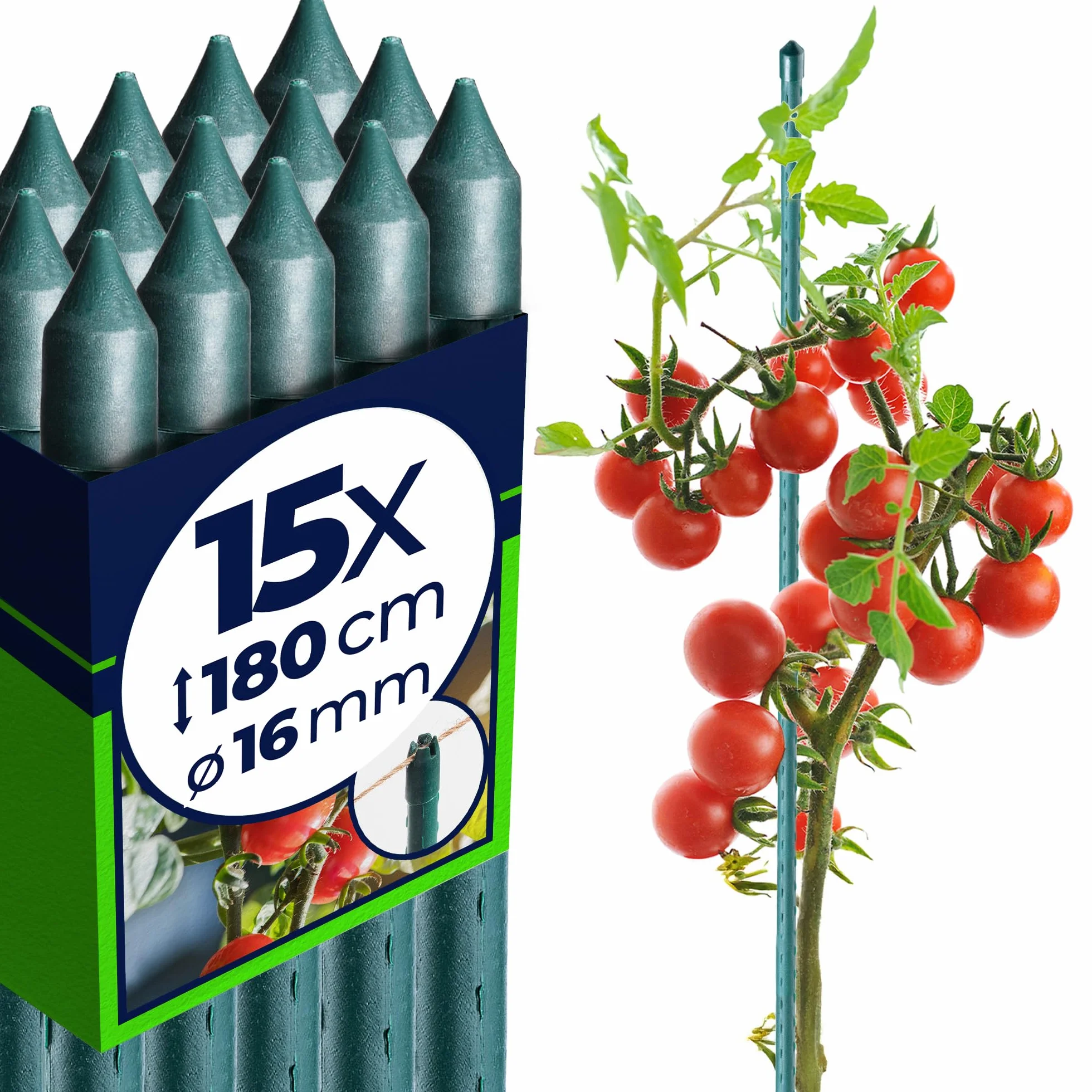 KADAX Zestaw tyczek do roślin 180 cm x 16 mm stal powlekana
