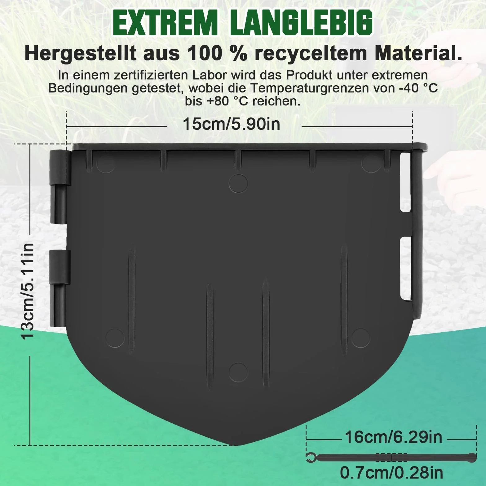 Plastikowe obrzeże trawnika 13 cm z recyklingu, stabilne, niewidoczne