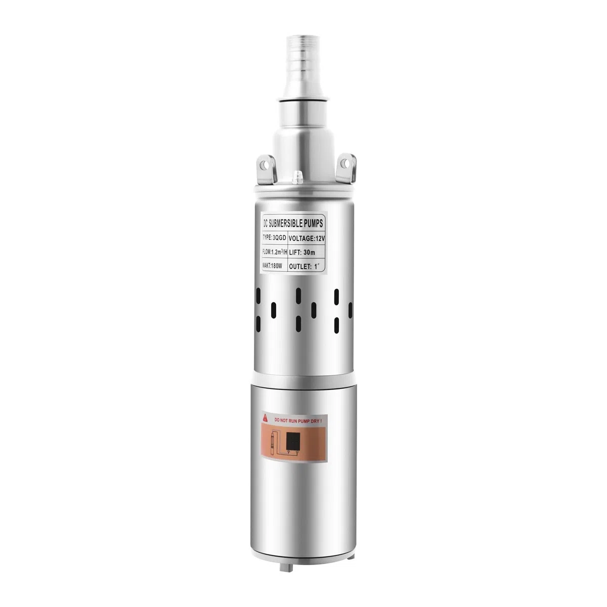 Pompa fontannowa, pompa głębinowa, 180 W, pompa głębinowa, 3000 obr./min, 1,2 m³/h, IP68, pompa zatapialna z przewodem o długości 17 m, pompa wodna do stawów, jezior, zbiorników