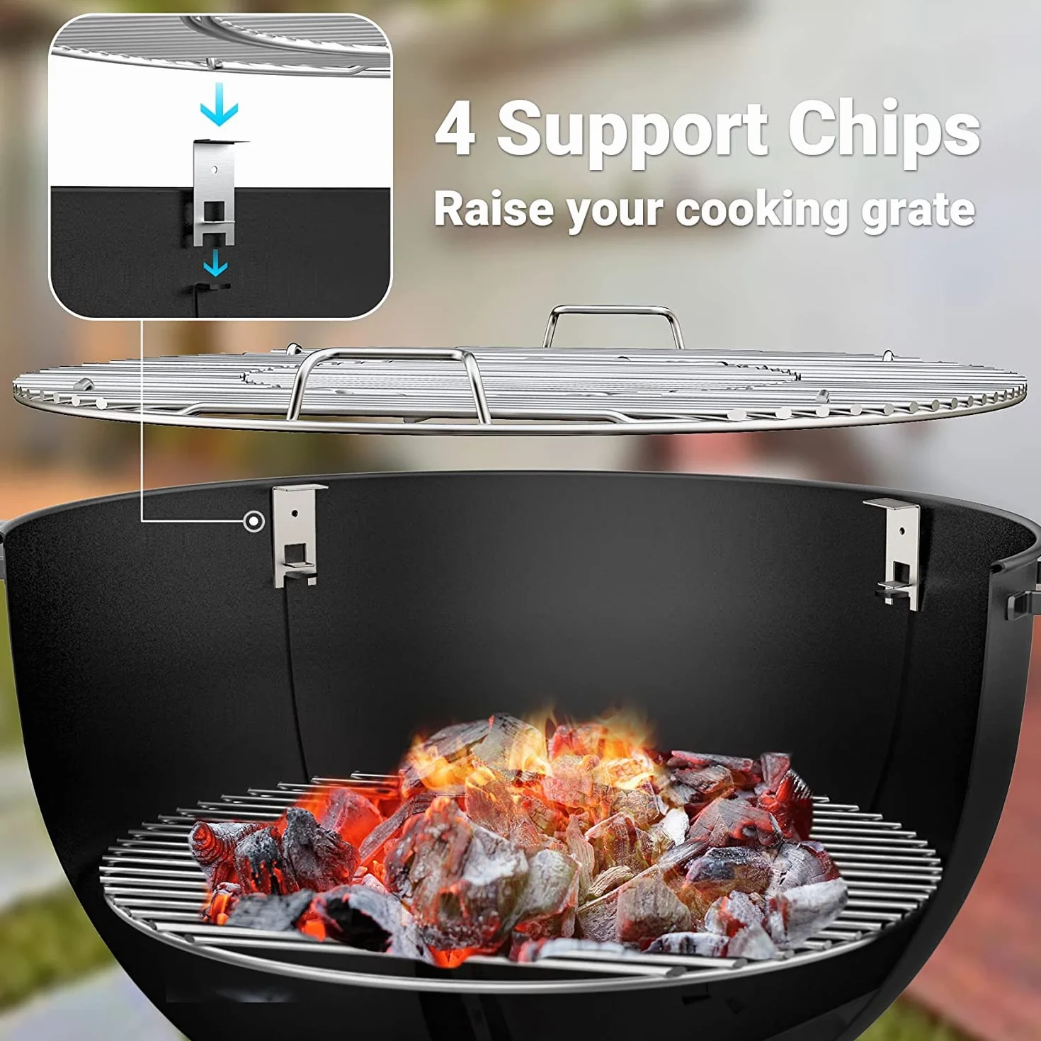 Onlyfire piec do pizzy ze stali nierdzewnej, kompletny zestaw, do grilla kulowego Weber 57 cm i wielu innych modeli, grill do pizzy na węgiel drzewny