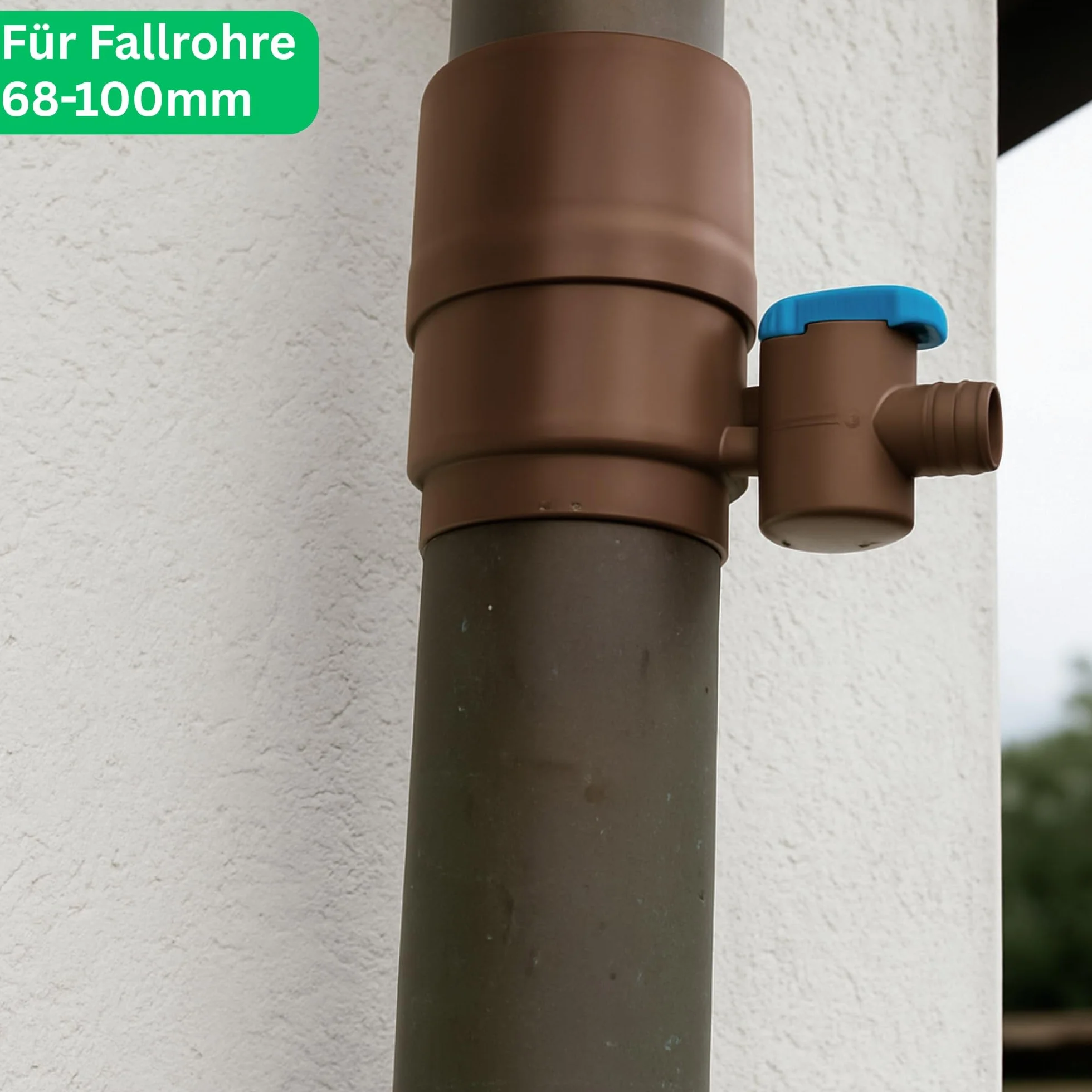 YourCasa Kolektor deszczowy [rura spustowa] – kurek odcinający i filtr do łączenia rury spustowej 68-100 mm, DN100 i zbiornik na deszczówkę, rura spustowa, zbieracz wody deszczowej, złodziej wody,