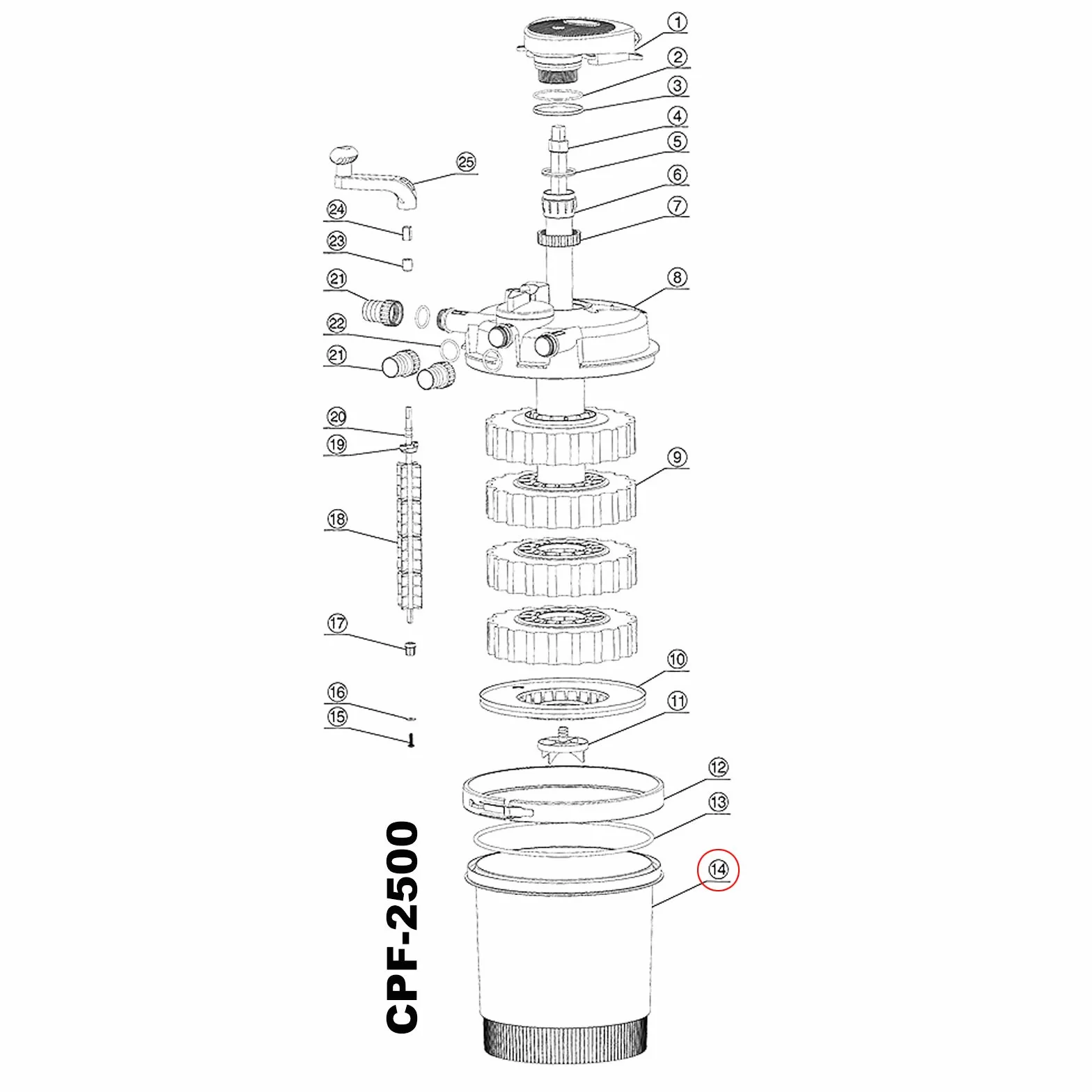 Część zamienna SunSun do ciśnieniowego filtra do oczka wodnego CPF-2500, wydajny system filtracyjny do oczka wodnego 6000 l/h, ciśnieniowy filtr do oczka wodnego z lampą UVC