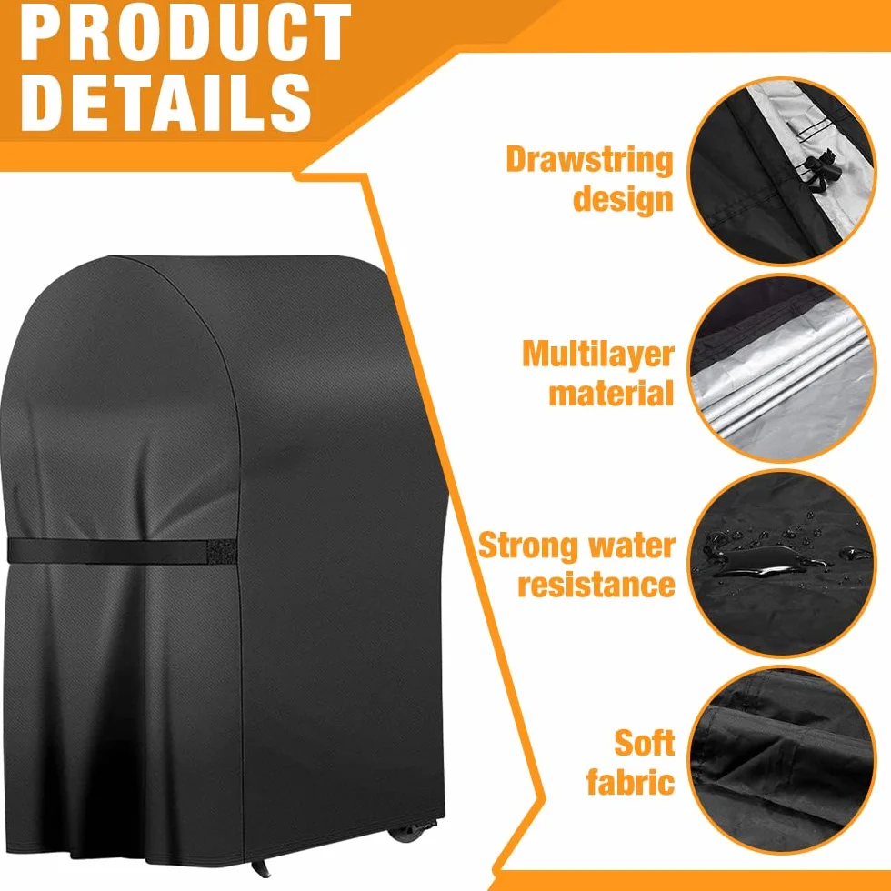 Wodoodporny pokrowiec na grill, 76 x 66 x 110 cm pokrowiec na grill, na zewnątrz 210D Oxford Tarpaulin Pokrywa grillowa na zewnątrz odporna na rozdarcie, do BBQ Grill, odporna na deszcz, kurz słońce