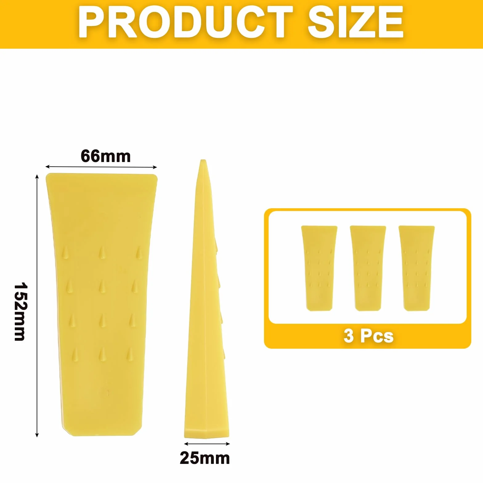QUARKZMAN Klin do cięcia drewna z tworzywa sztucznego, 3 sztuki, tworzywo sztuczne ABS, 152 mm, klin do drewna i tworzywa sztucznego, klin do cięcia wkrętarki udarowej, kliny drzewne, akcesoria leśne,