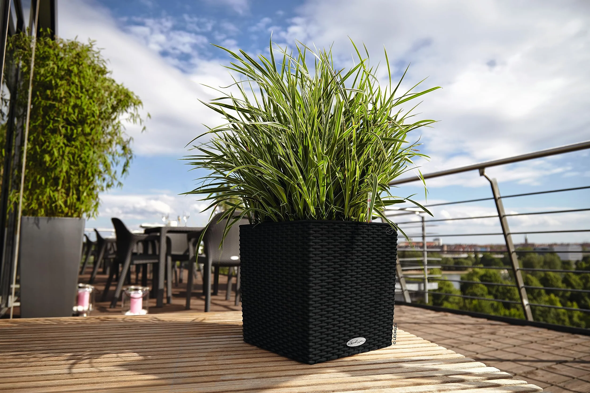 Lechuza Donica Cube Cottage 30 Grafitowy Czarny
