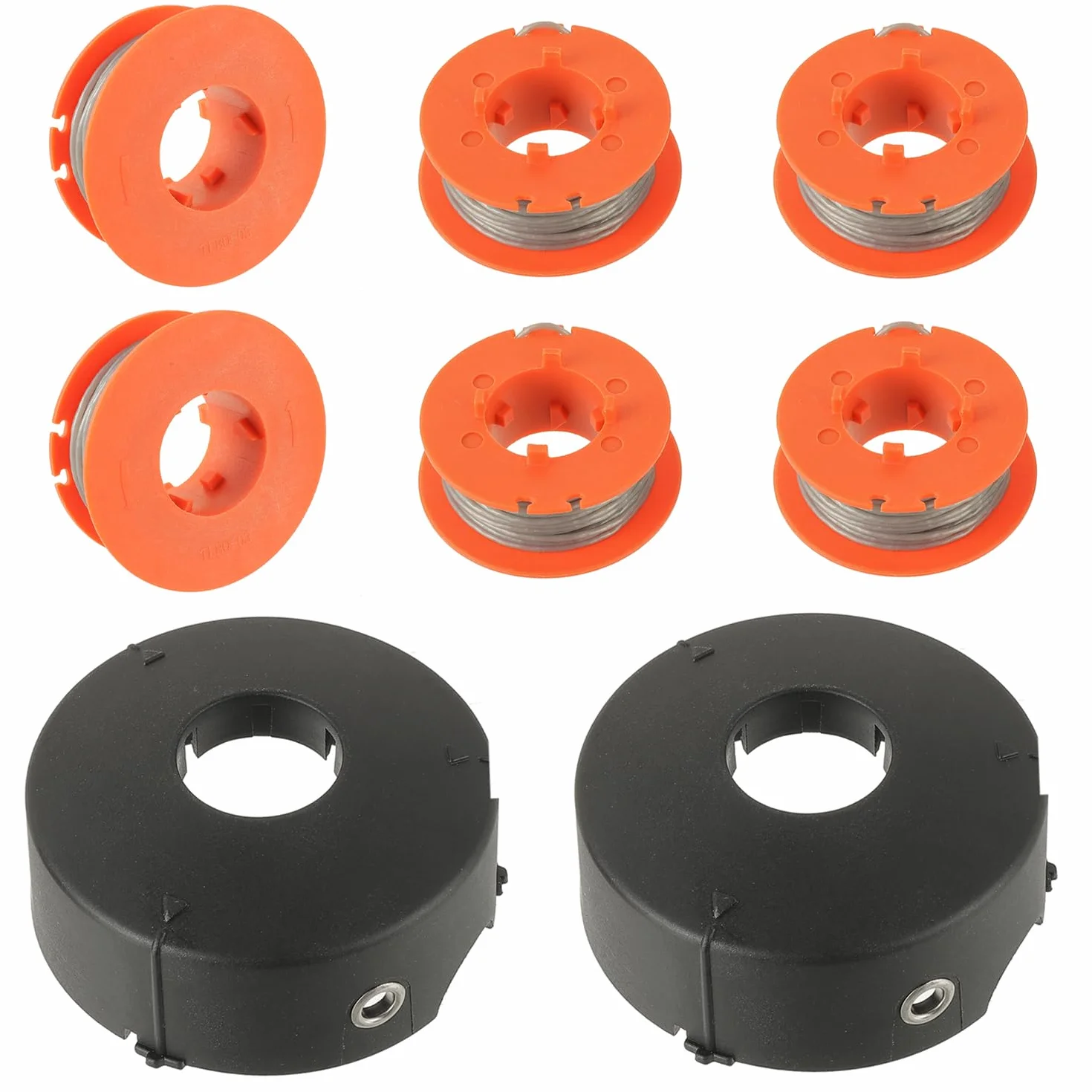 F016800175 1,6mm x 8M cewka zapasowa do Bosch Art 23 26 30 Combitrim Easytrim z pokrywą F016L71088 (6 szpul, 2 pokrywa)