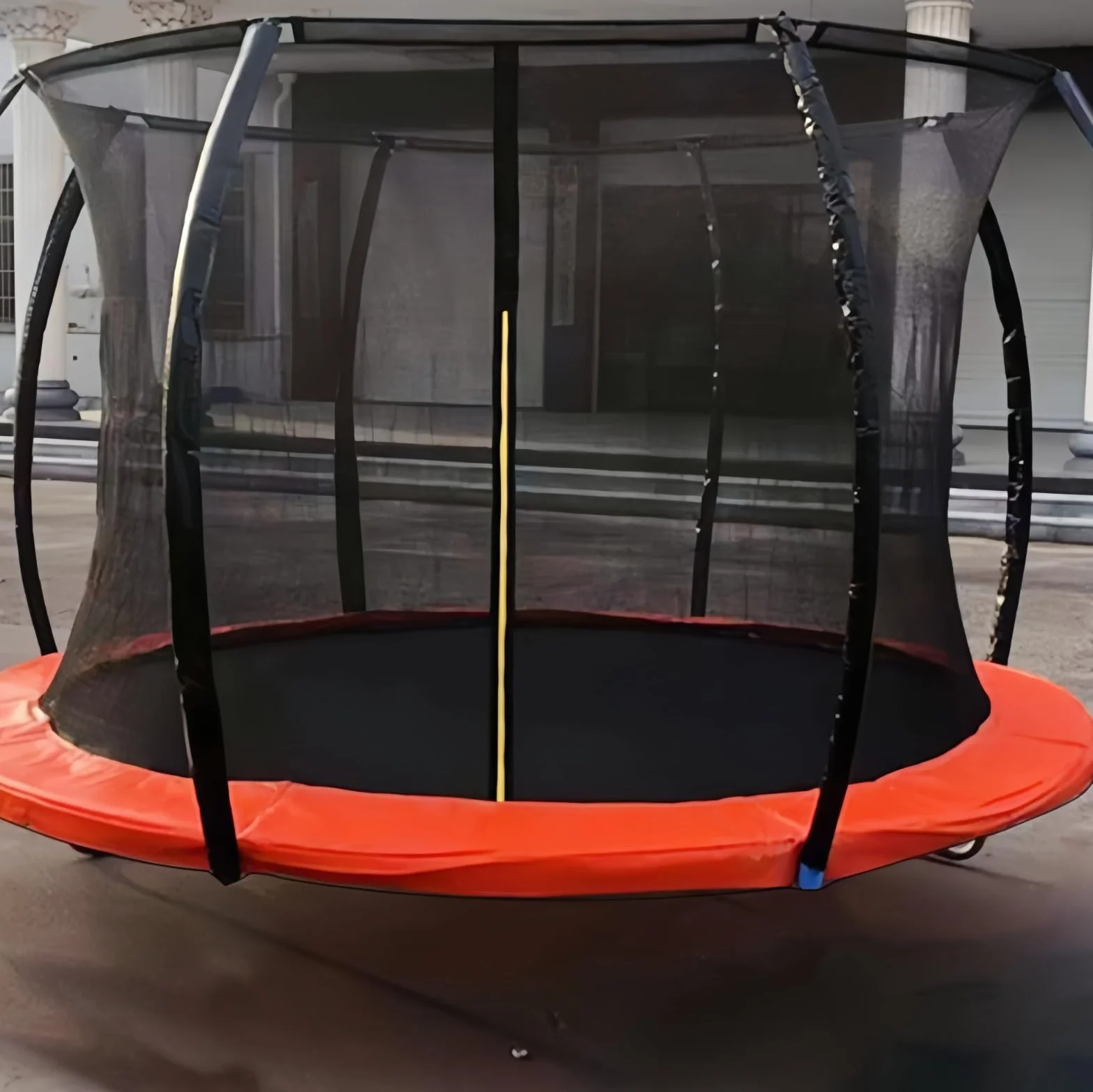 Siatka zabezpieczająca do trampoliny 244 305 366 427 cm, siatka zapasowa do trampoliny z zamkiem błyskawicznym i klamrami, siatka ochronna do trampoliny ogrodowej, do słupków 6/8(14ft/4.27m-6 poles)