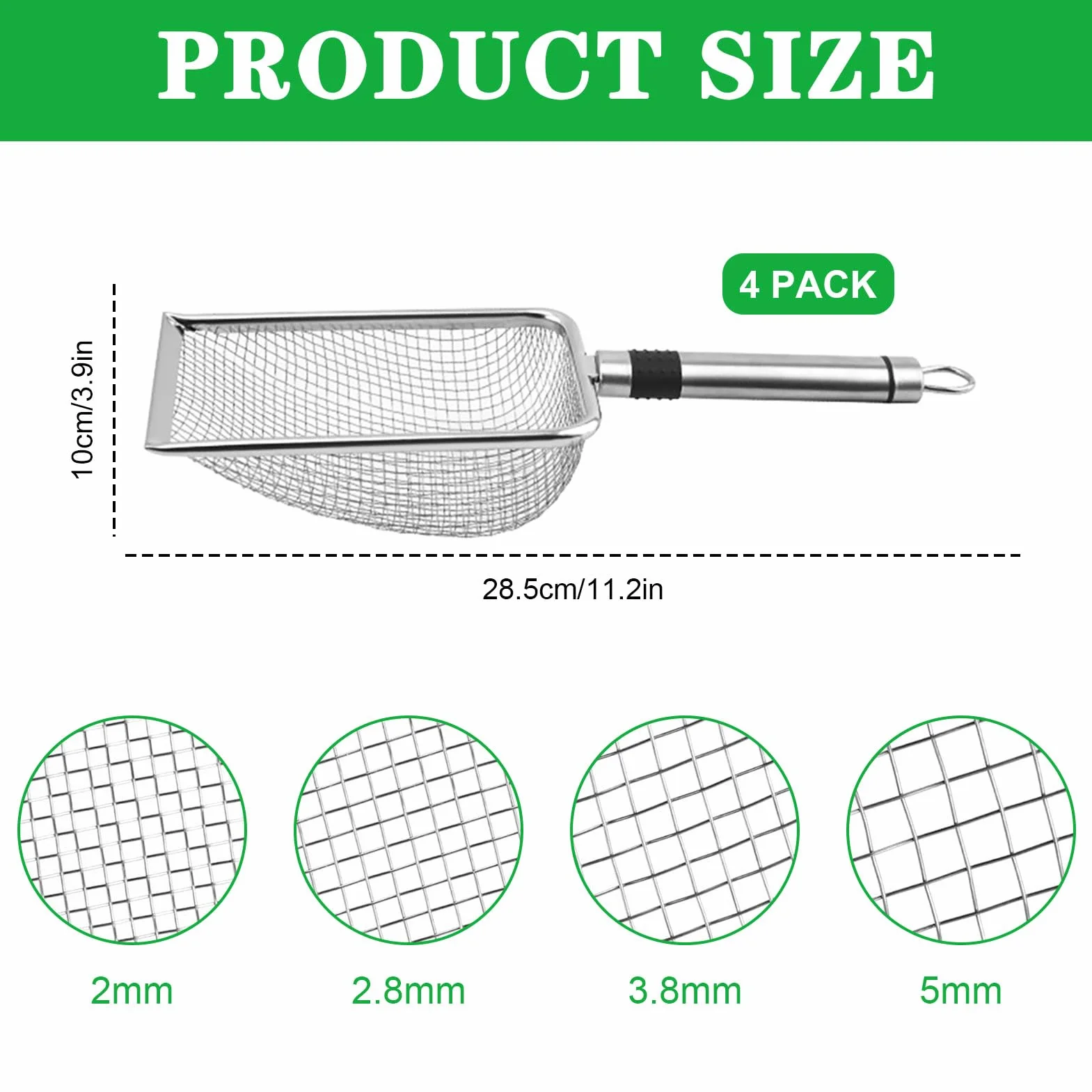 Sitko ogrodowe ze stali nierdzewnej 2/2,8/3,8/5 mm do kompostu ziemi piasku
