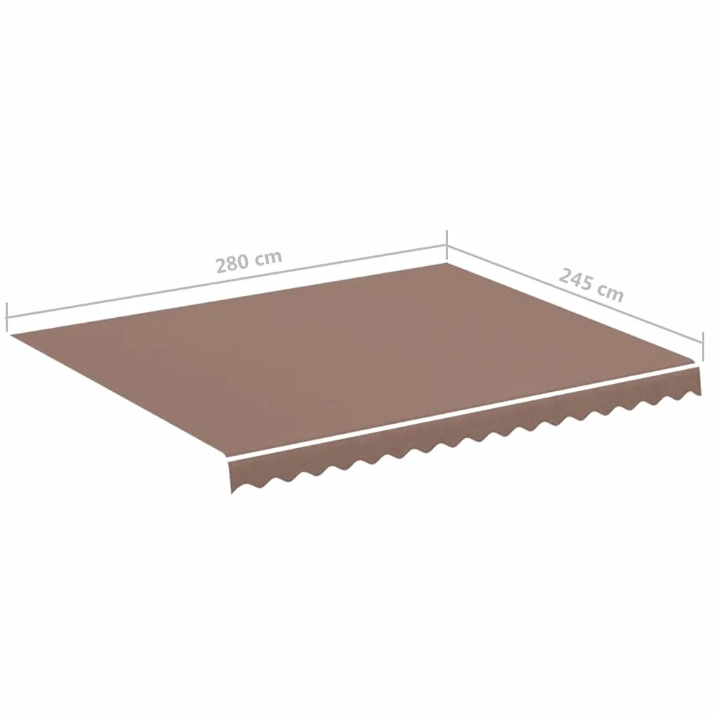 vidaXL Zapasowa tkanina na markizę, brązowa, 3x2,5 m