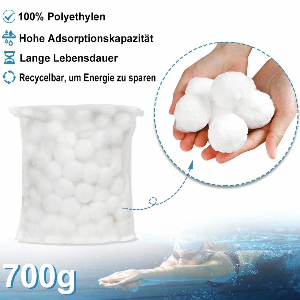 UISEBRT Piłki filtrujące do instalacji filtra piaskowego – 2800 g, kulki filtrujące zastępują 100 kg piasku filtrującego, odpowiednie do basenów, pompy filtrującej (2800 g)