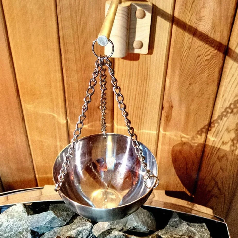 Kubek na Olej do Sauny ze Stali Nierdzewnej Pojemnik Aromaterapeutyczny Akcesoria do Sauny i Spa