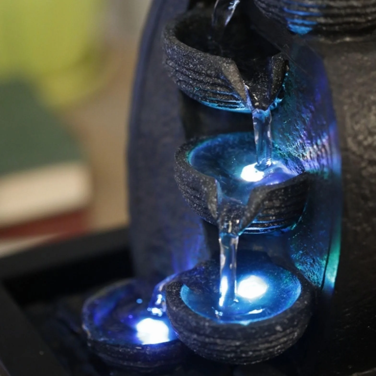 Zen Light Cascade V.2 Fontanna Wodospadowa Żywica Czarny 17x21x26 cm
