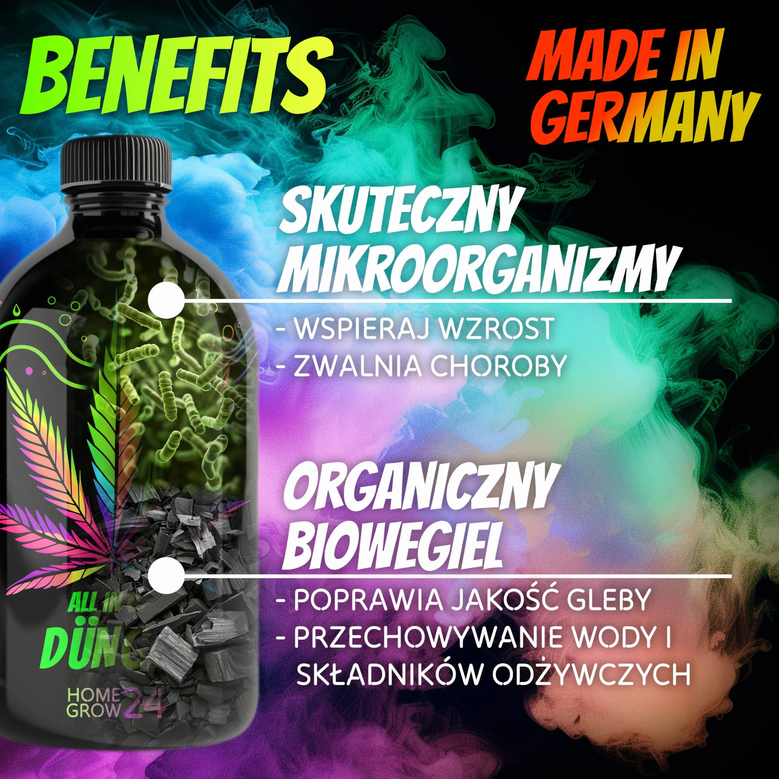 Homegrow24 Nawóz do Konopi w Uprawie Wewnętrznej i Zewnętrznej dla Roślin Konopi w Fazie Wzrostu i Kwitnienia BIOlogical Organic Grow & Bloom Hemp Fertiliser I Zestaw Startowy