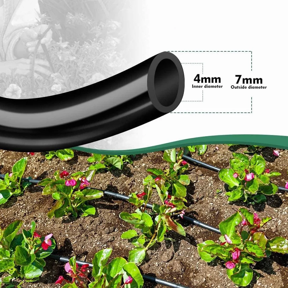 Hydrogarden wąż do nawadniania kropelkowego 20m ID 4mm O.D 7mm czarny