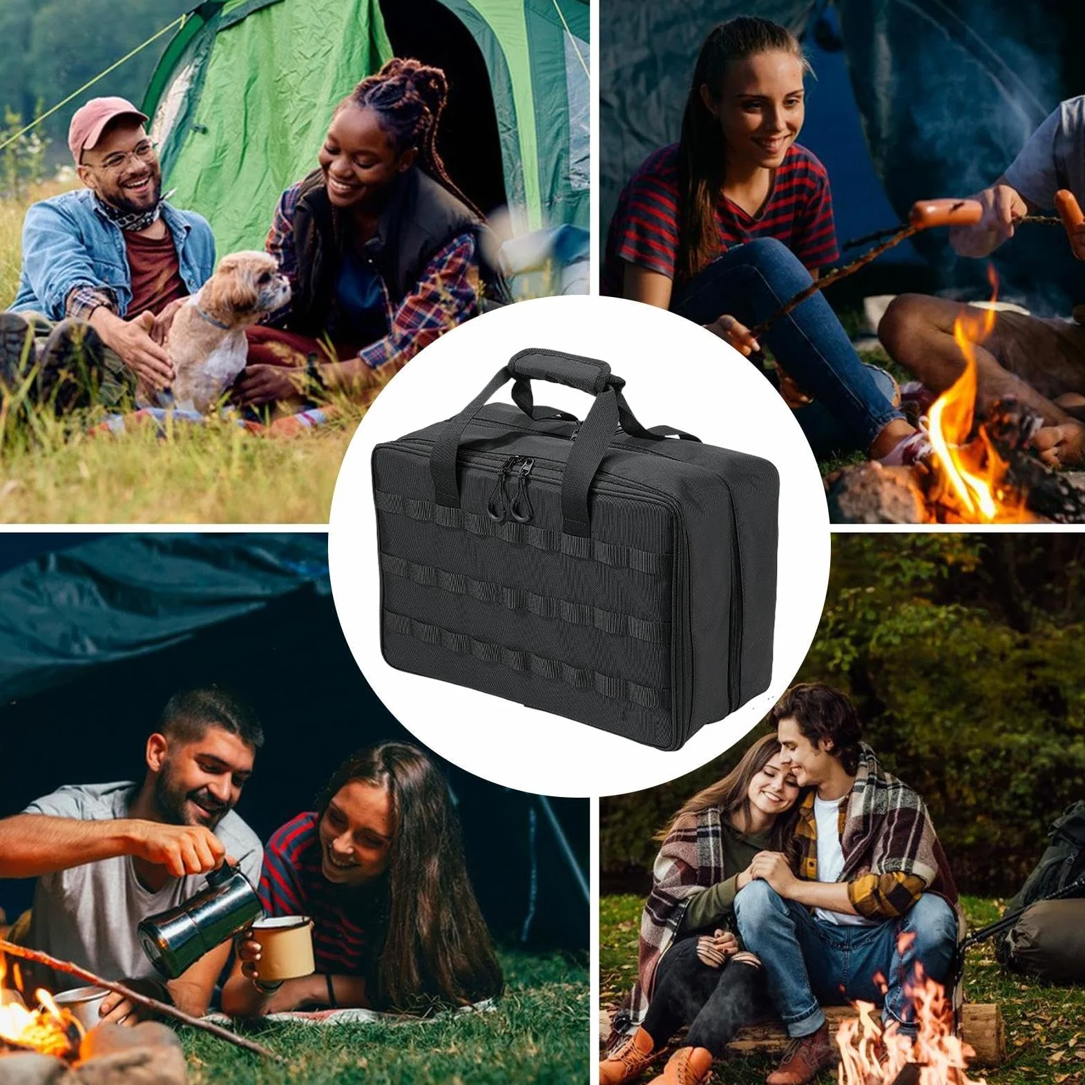 Pojemniki Do Przechowywania Na Kemping Pudełko O Dużej Pojemności | 46 l Zestaw Narzędzi do Campingu na Wędrówki Festiwale Muzyczne Pikniki Plażę Weekend Grillowanie Podróż Garnki Patelnie